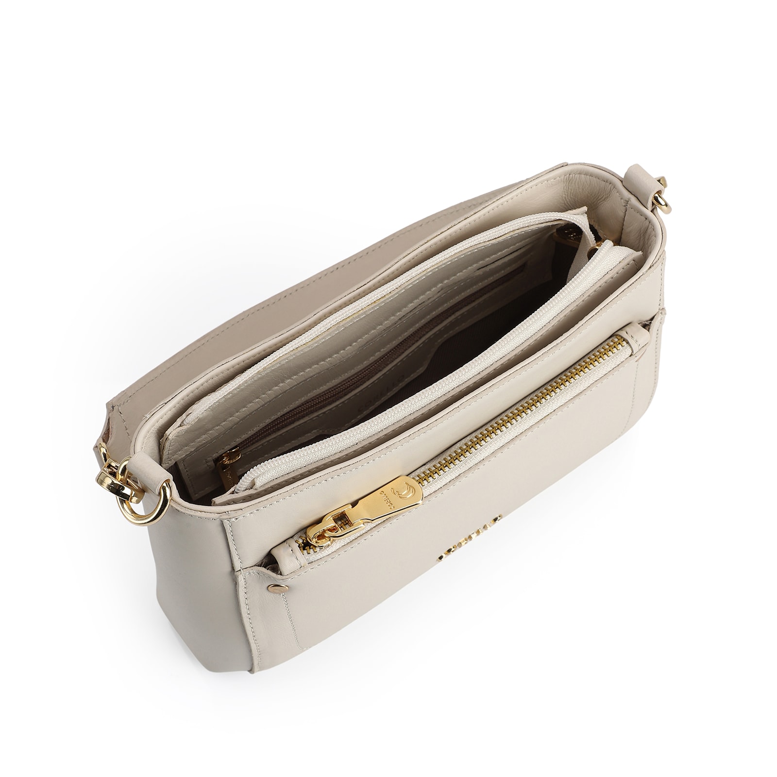 Bolsa De Mão Couro Off White