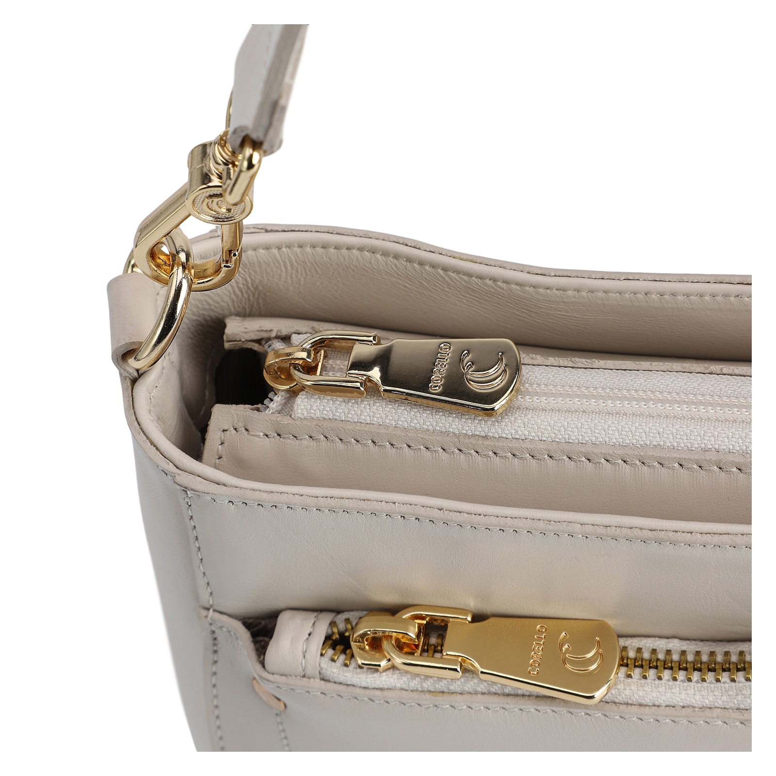 Bolsa De Mão Couro Off White