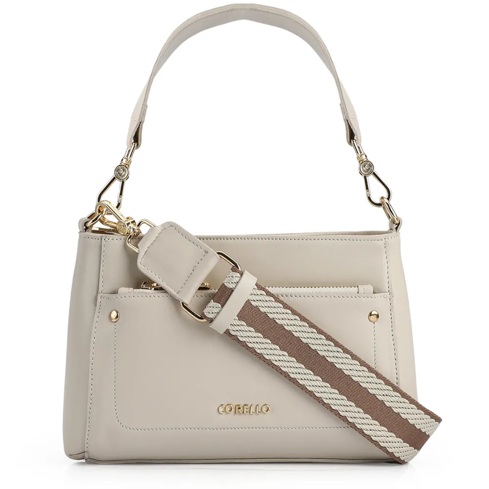 Bolsa De Mão Couro Off White