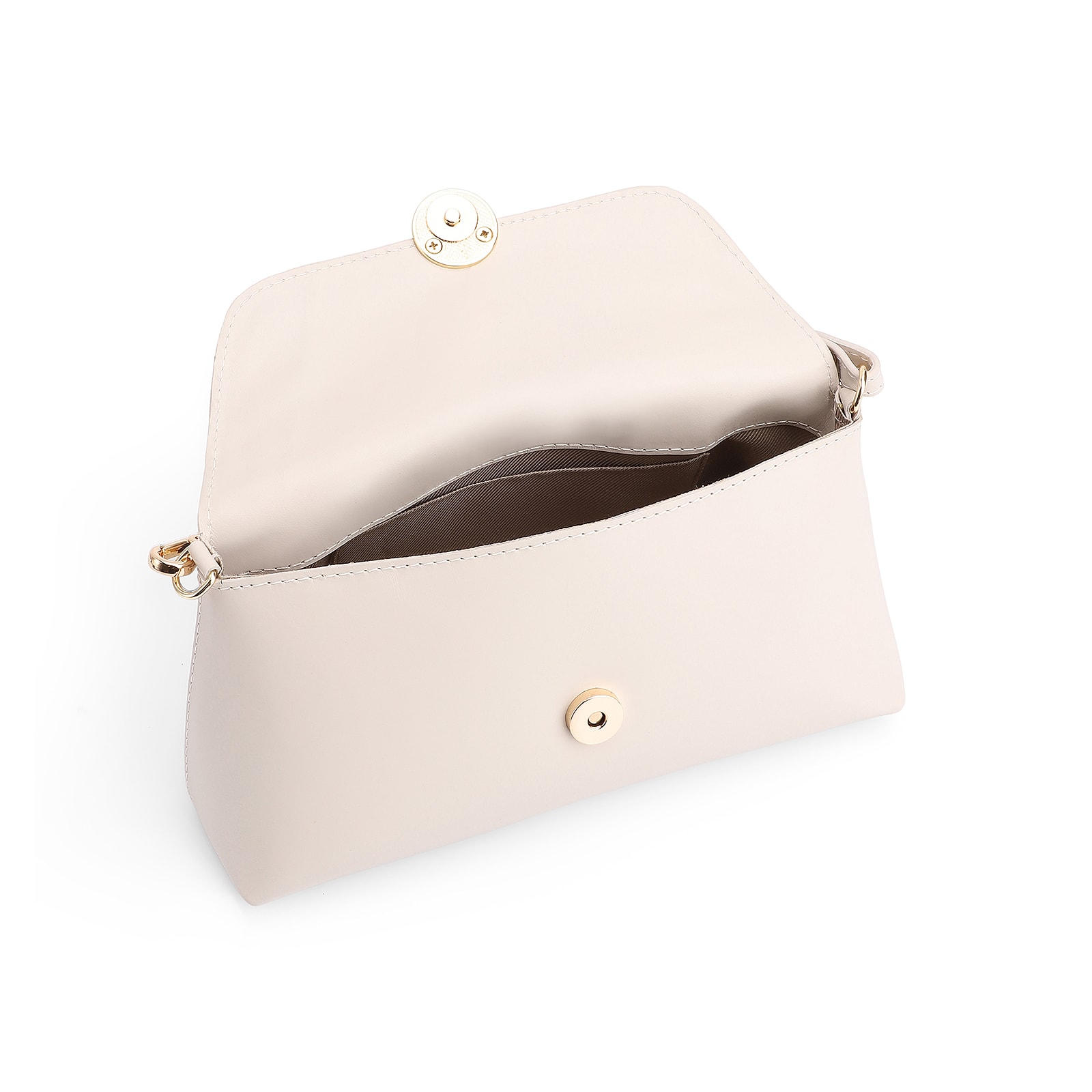 Bolsa De Mão Couro Off White