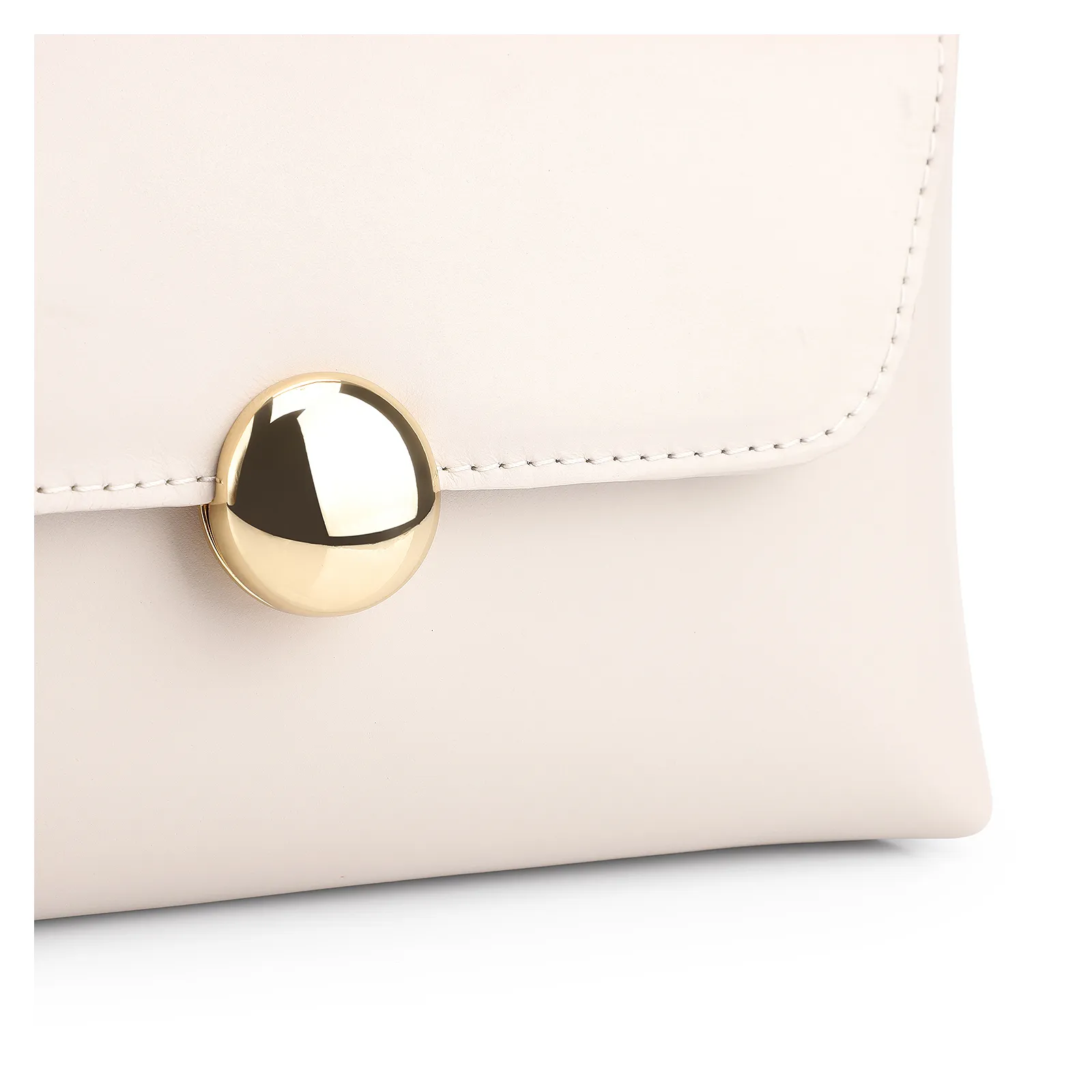 Bolsa De Mão Couro Off White