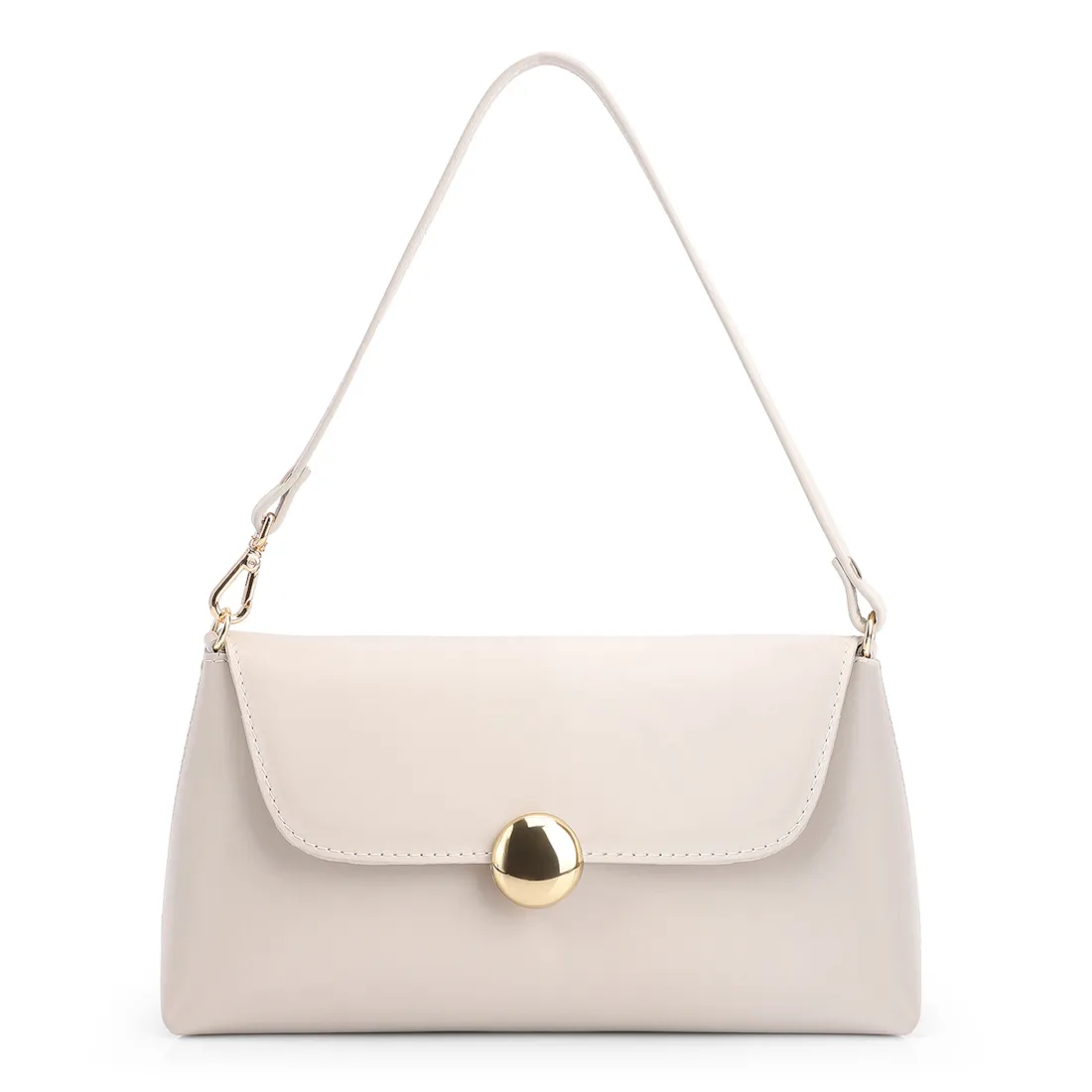 Bolsa De Mão Couro Off White
