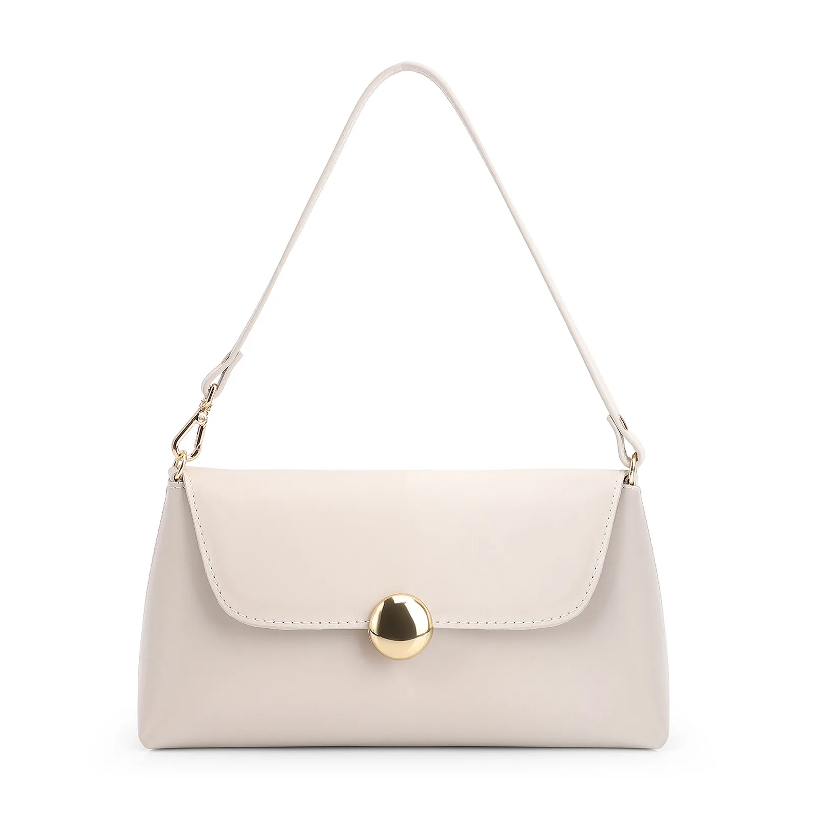 Bolsa De Mão Couro Off White