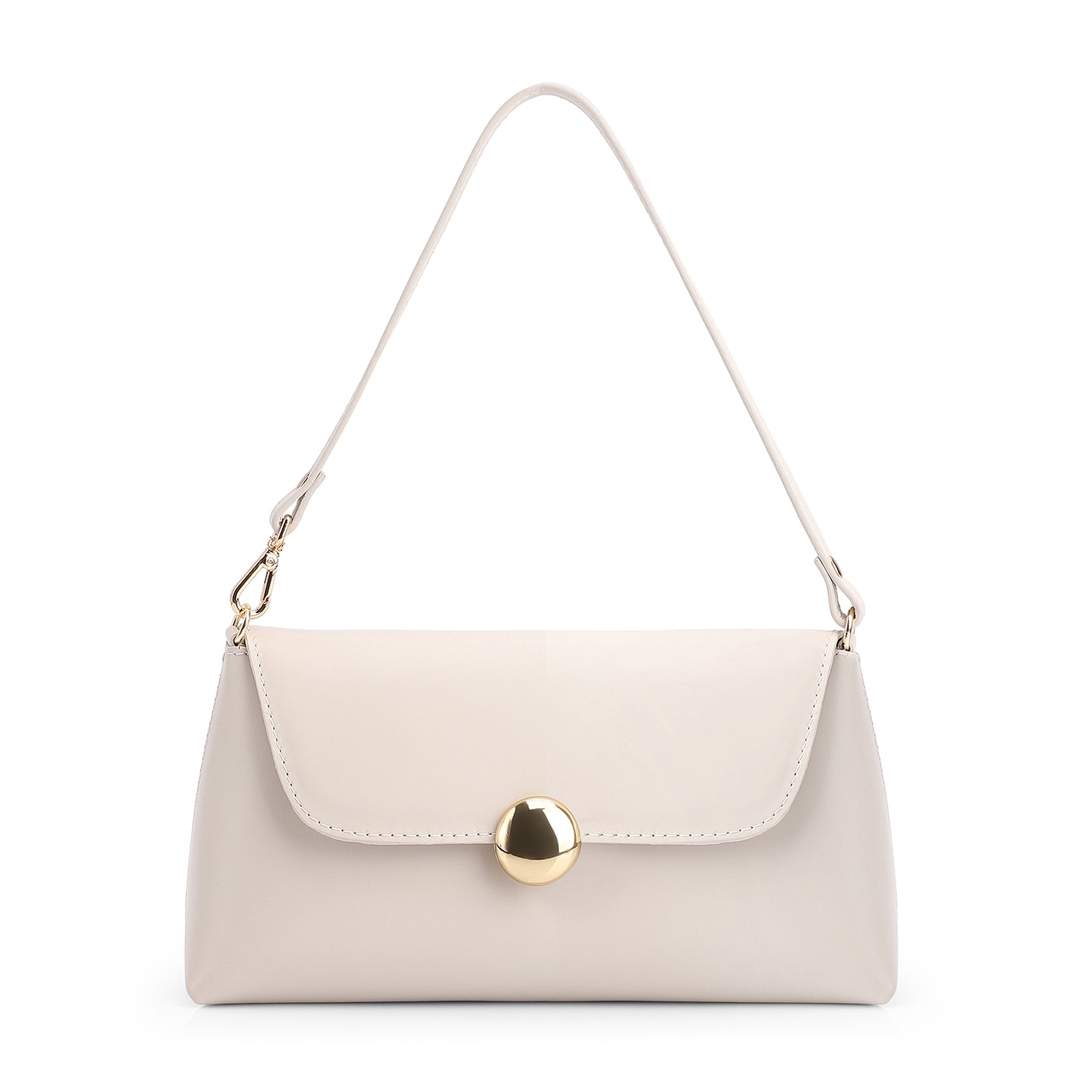 Bolsa De Mão Couro Off White