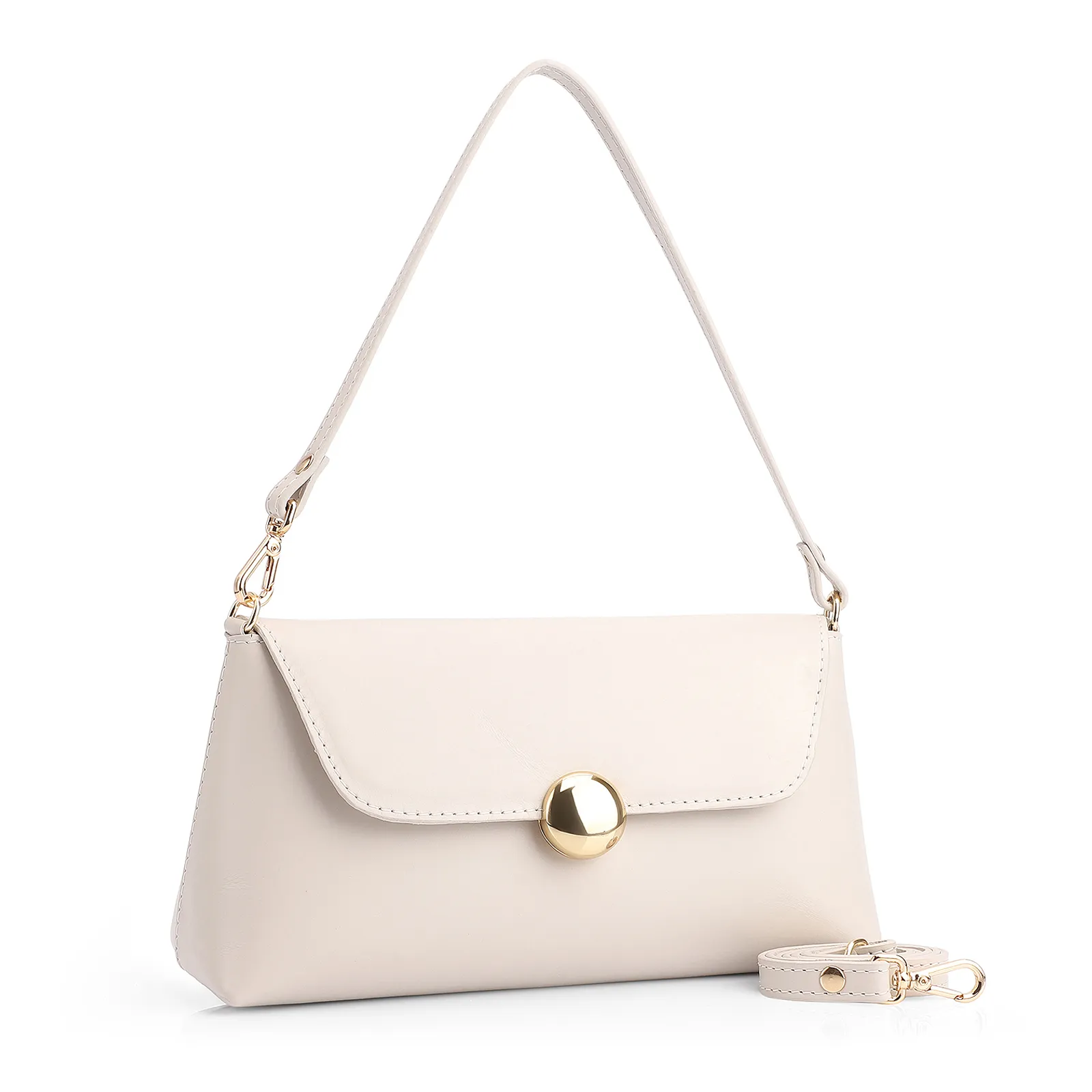 Bolsa De Mão Couro Off White