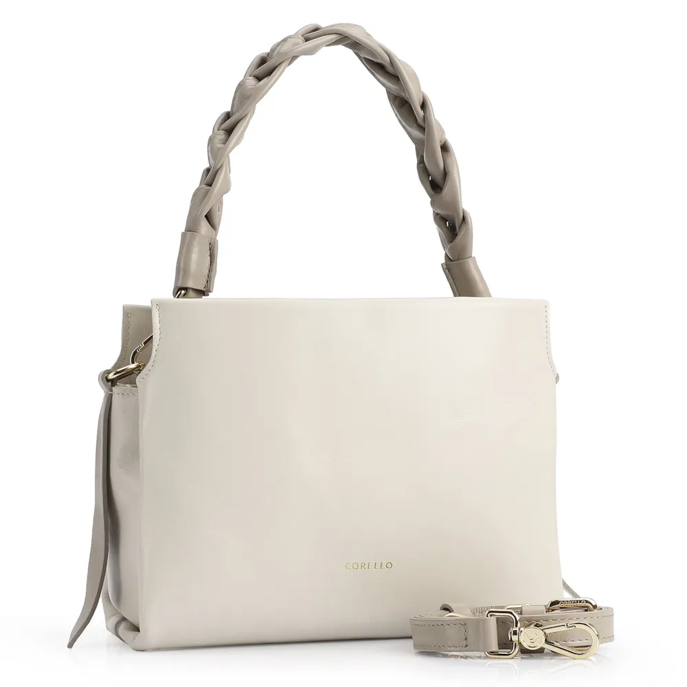 Bolsa De Mão Couro Off White/Bege - imagem 2