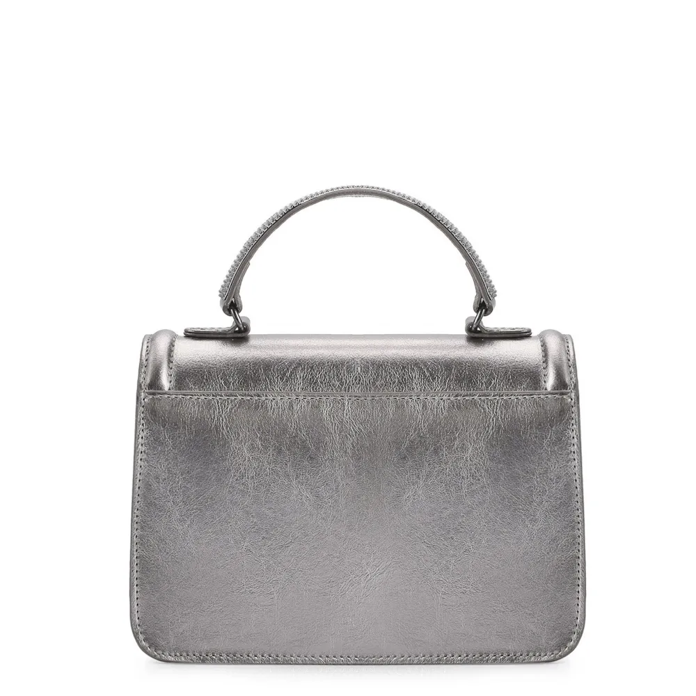 Bolsa De Mão Couro Prata - imagem 3