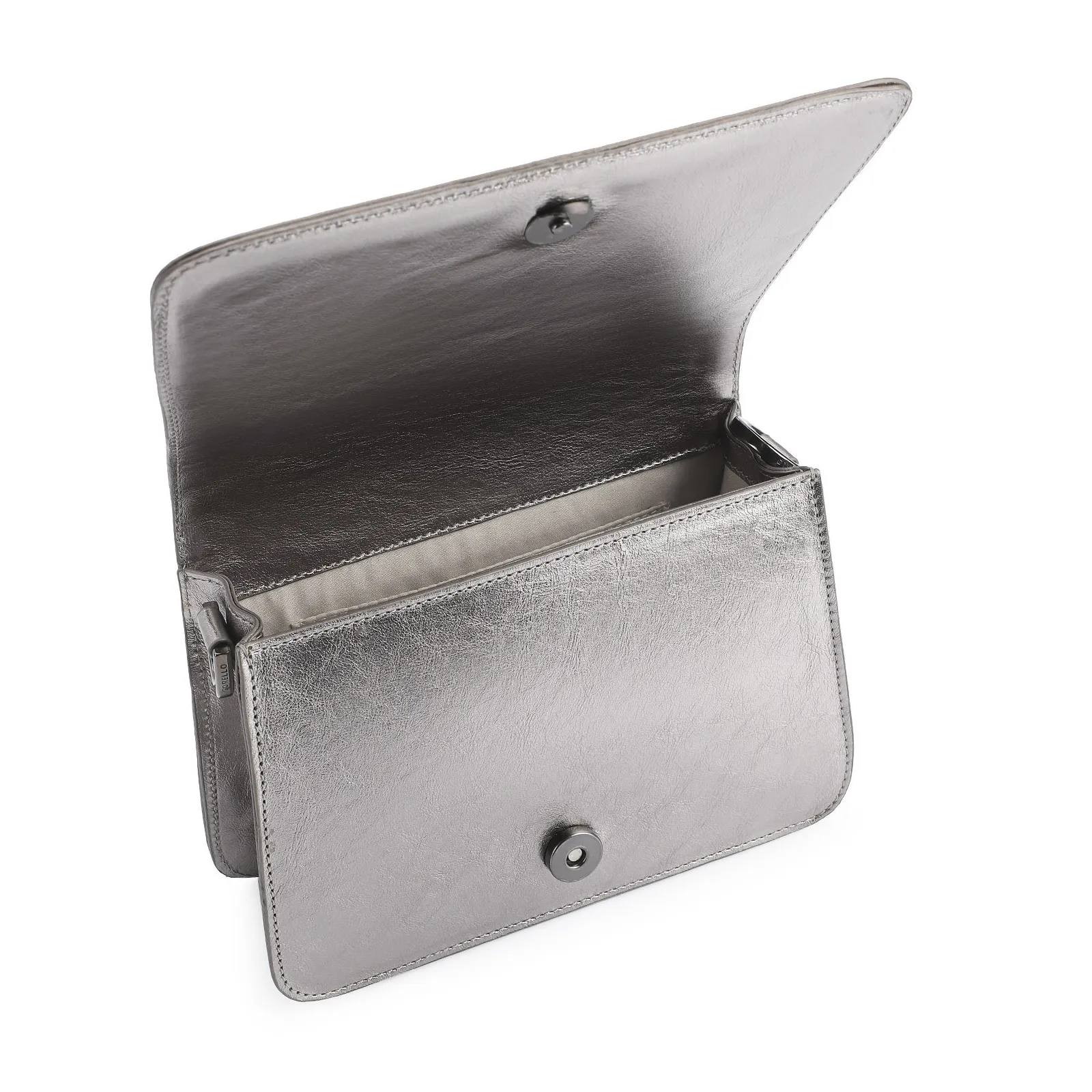 Bolsa De Mão Couro Prata