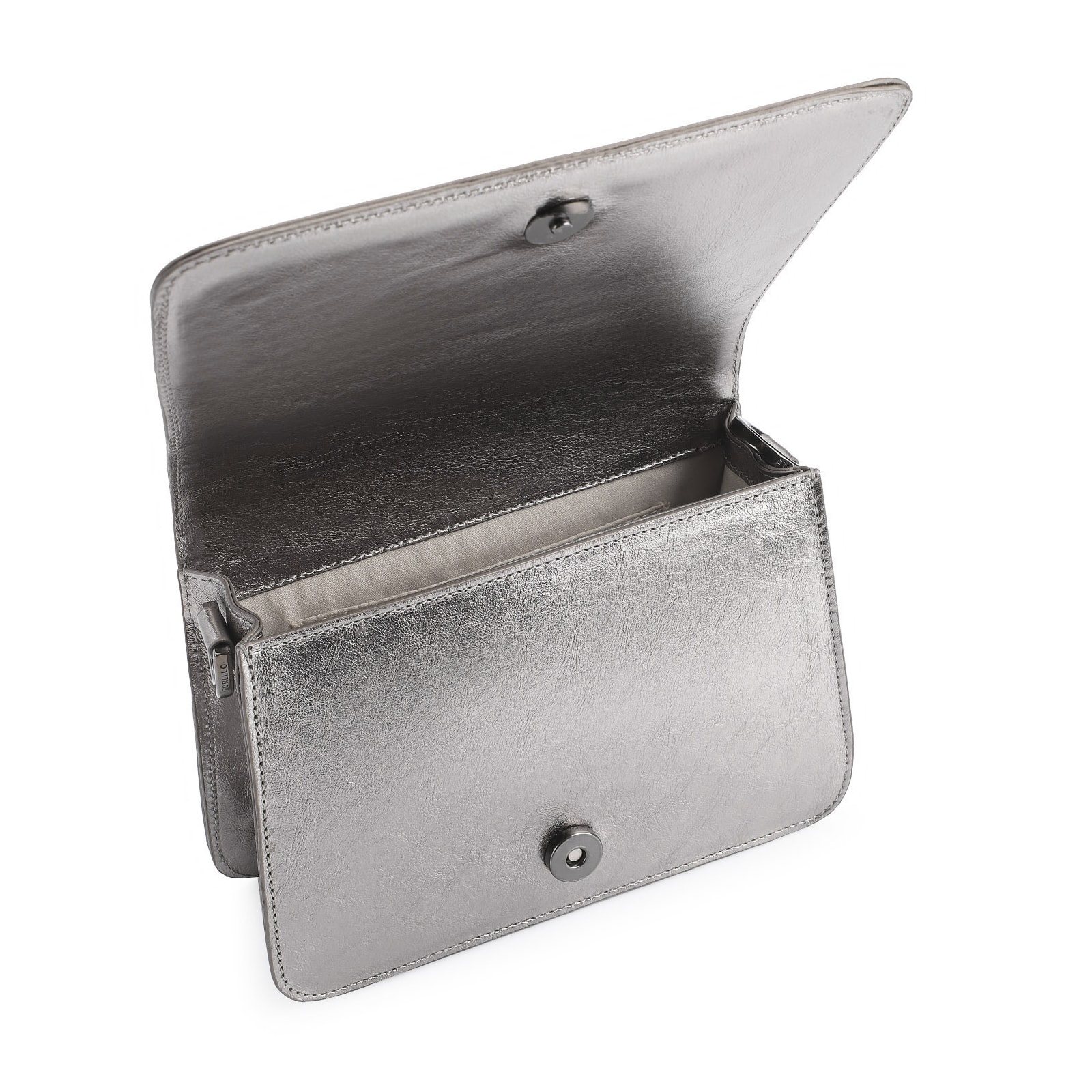 Bolsa De Mão Couro Prata