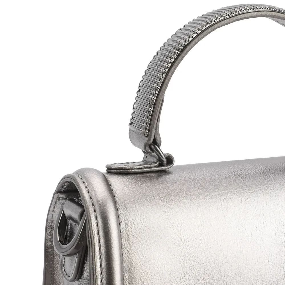Bolsa De Mão Couro Prata - imagem 5