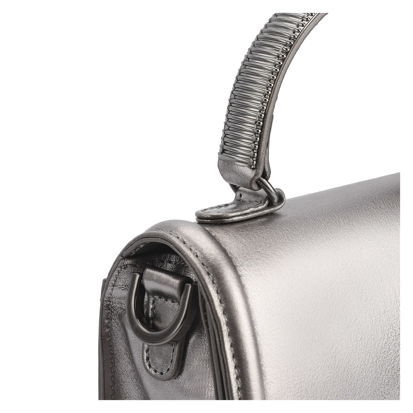 Bolsa De Mão Couro Prata