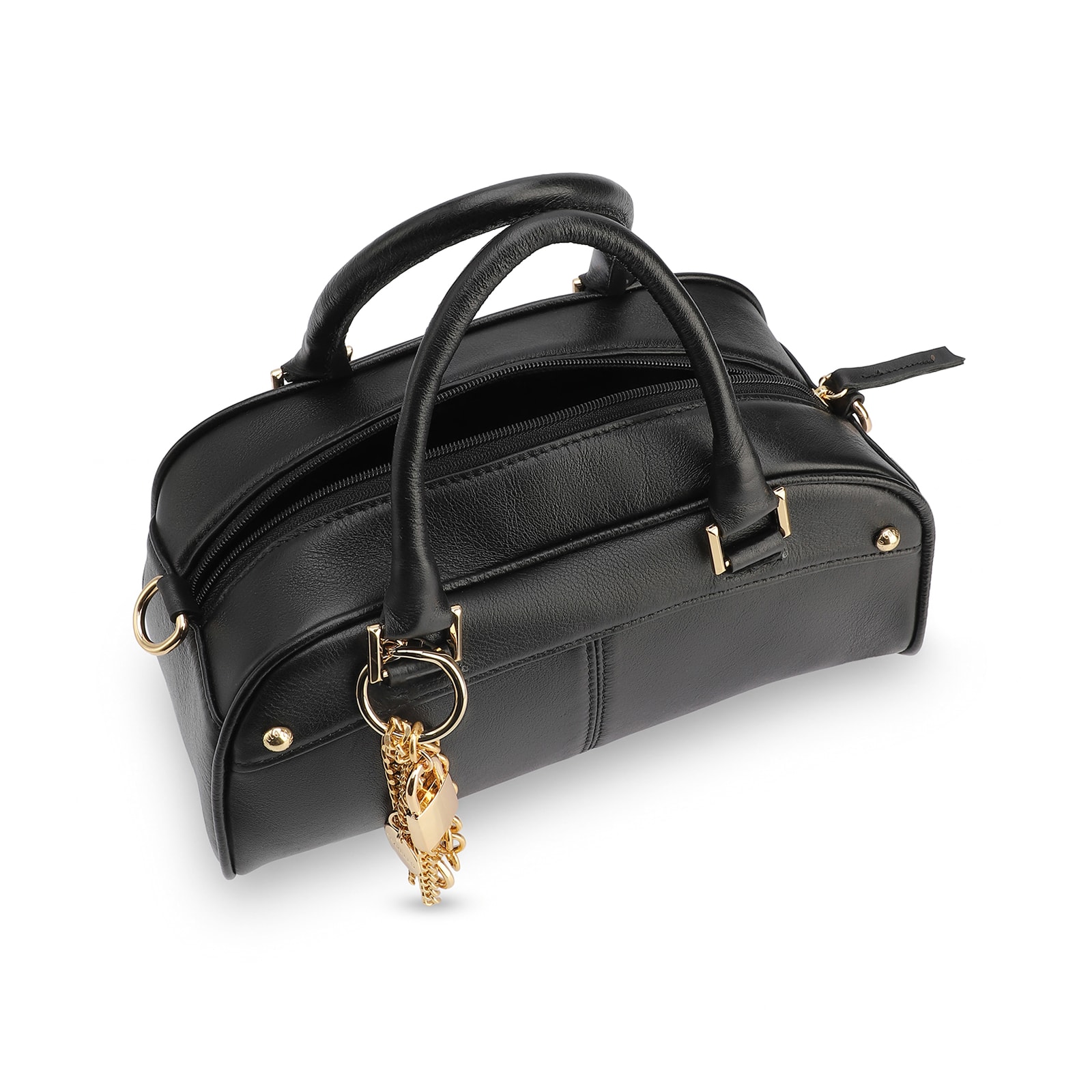 Bolsa De Mão Couro Preto