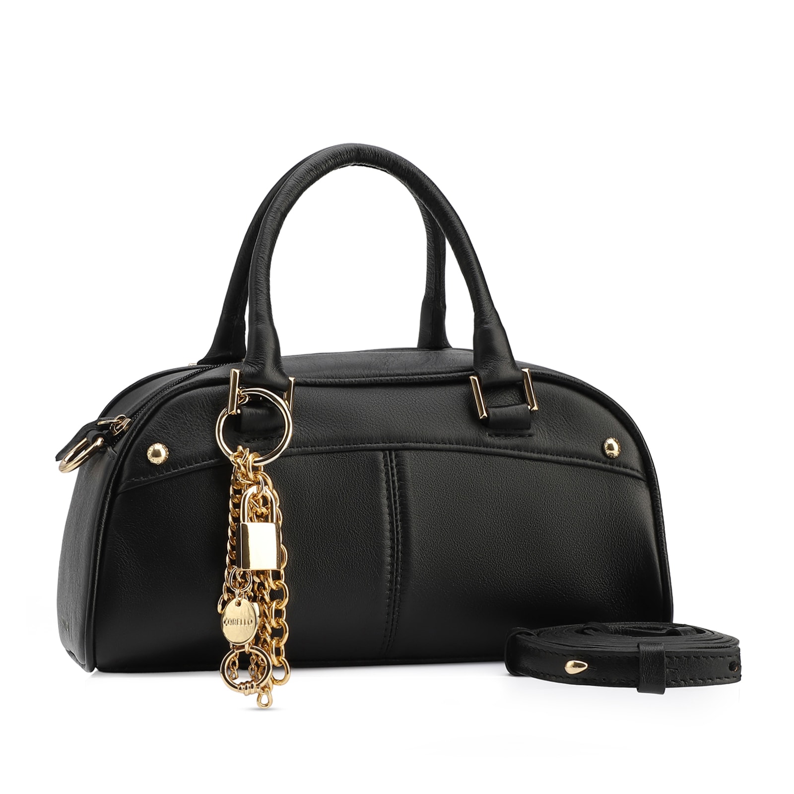 Bolsa De Mão Couro Preto