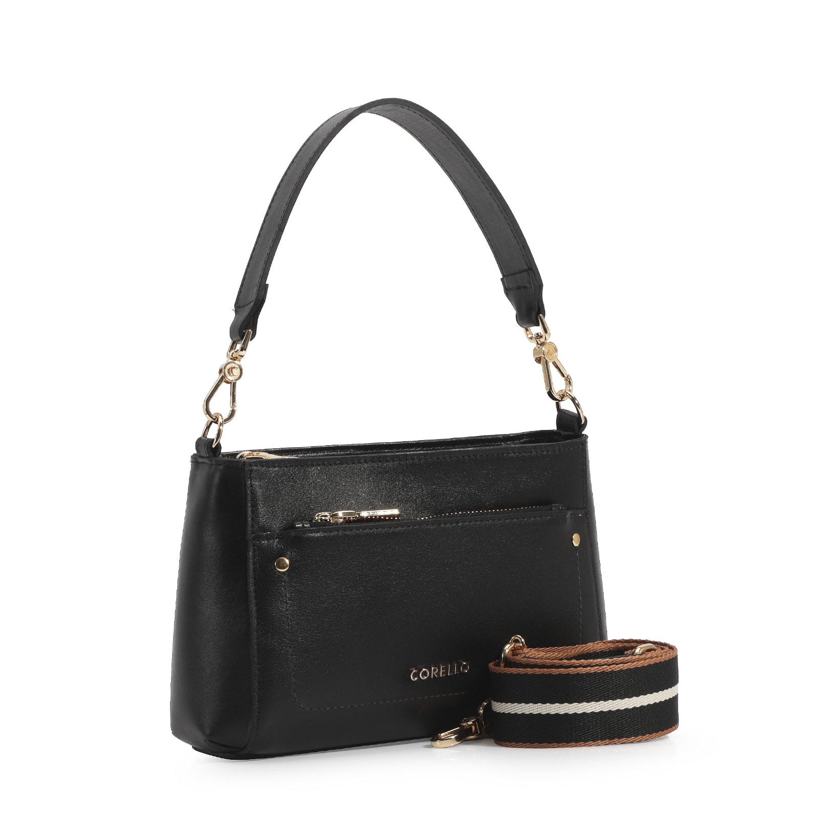 Bolsa De Mão Couro Preto