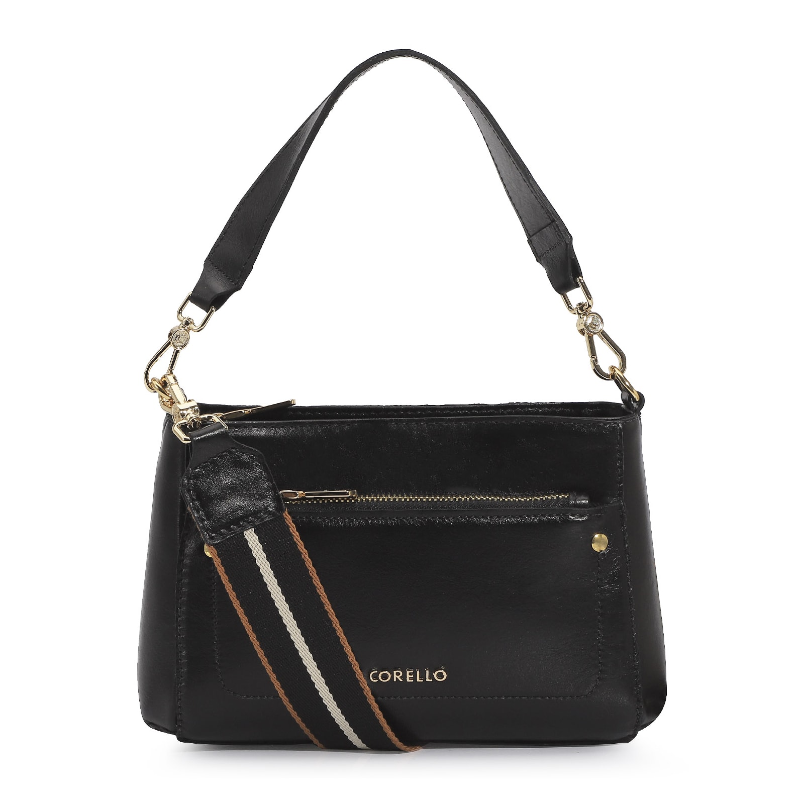 Bolsa De Mão Couro Preto