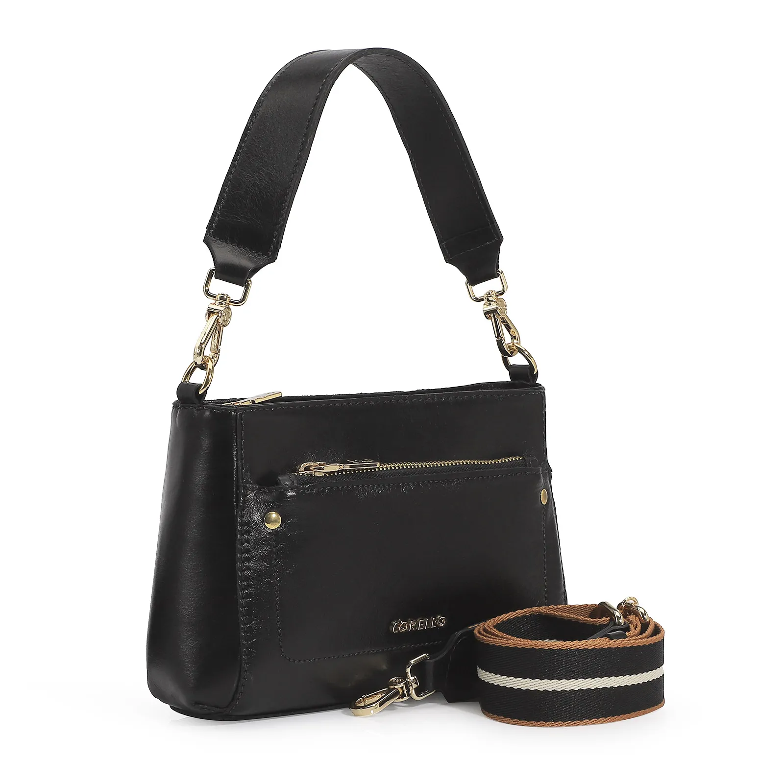 Bolsa De Mão Couro Preto
