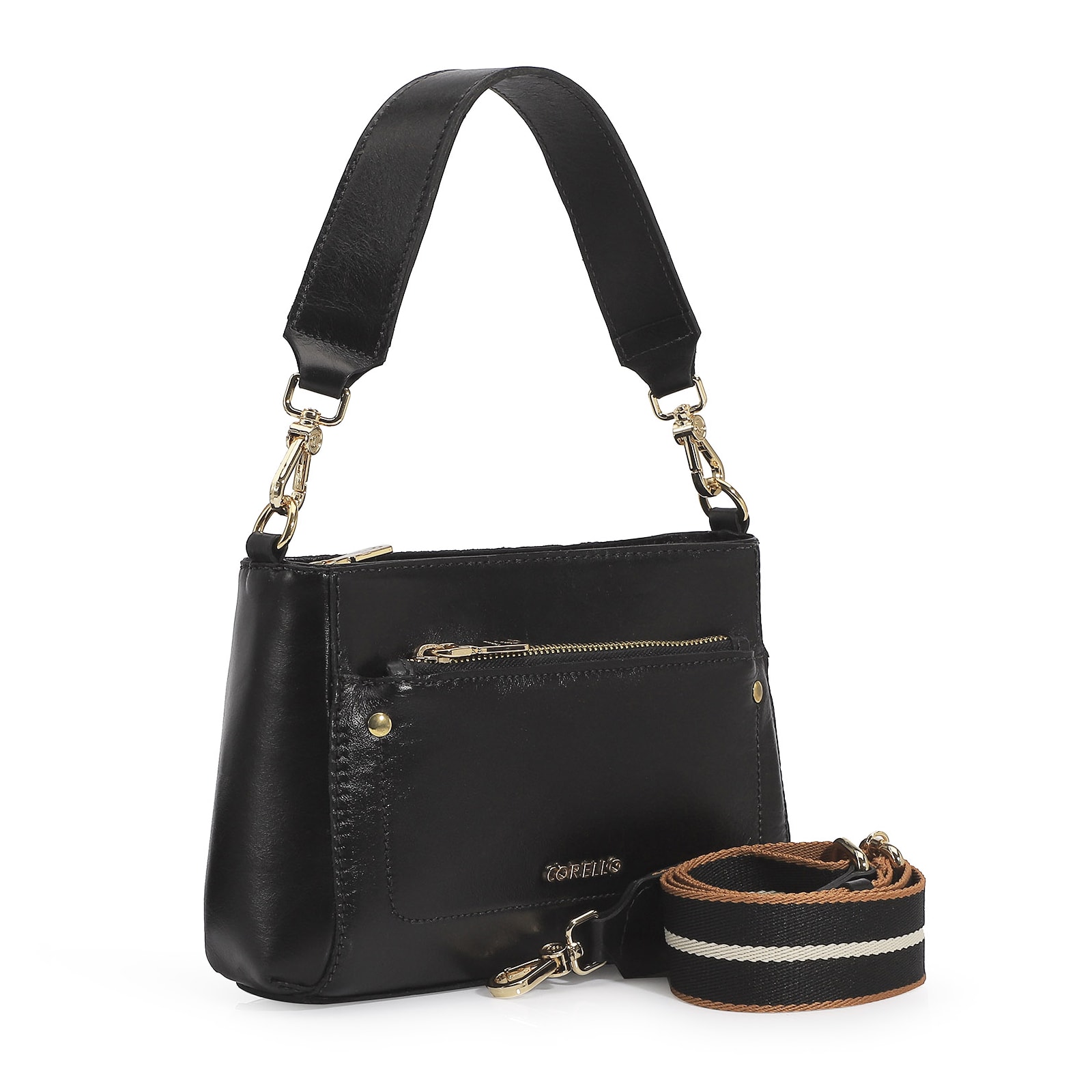 Bolsa De Mão Couro Preto