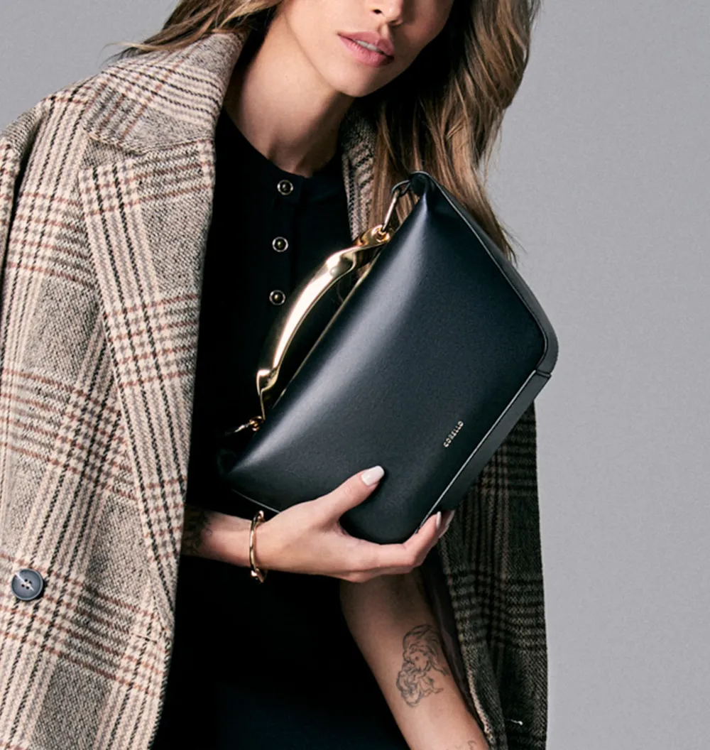 Bolsa De Mão Couro Preto - imagem 2