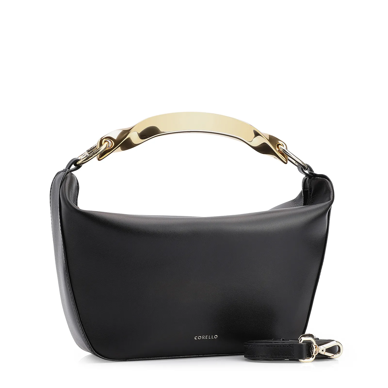 Bolsa De Mão Couro Preto