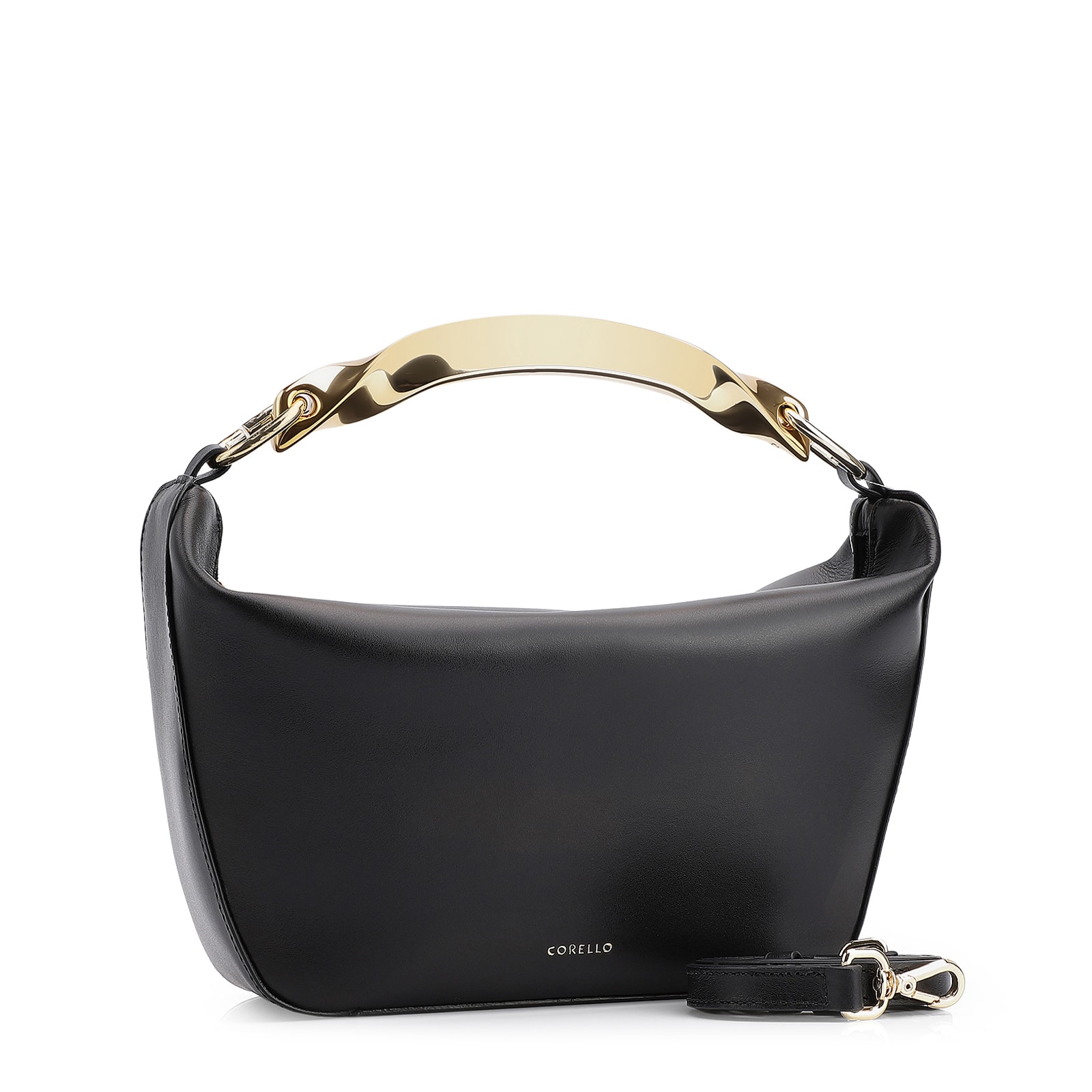 Bolsa De Mão Couro Preto
