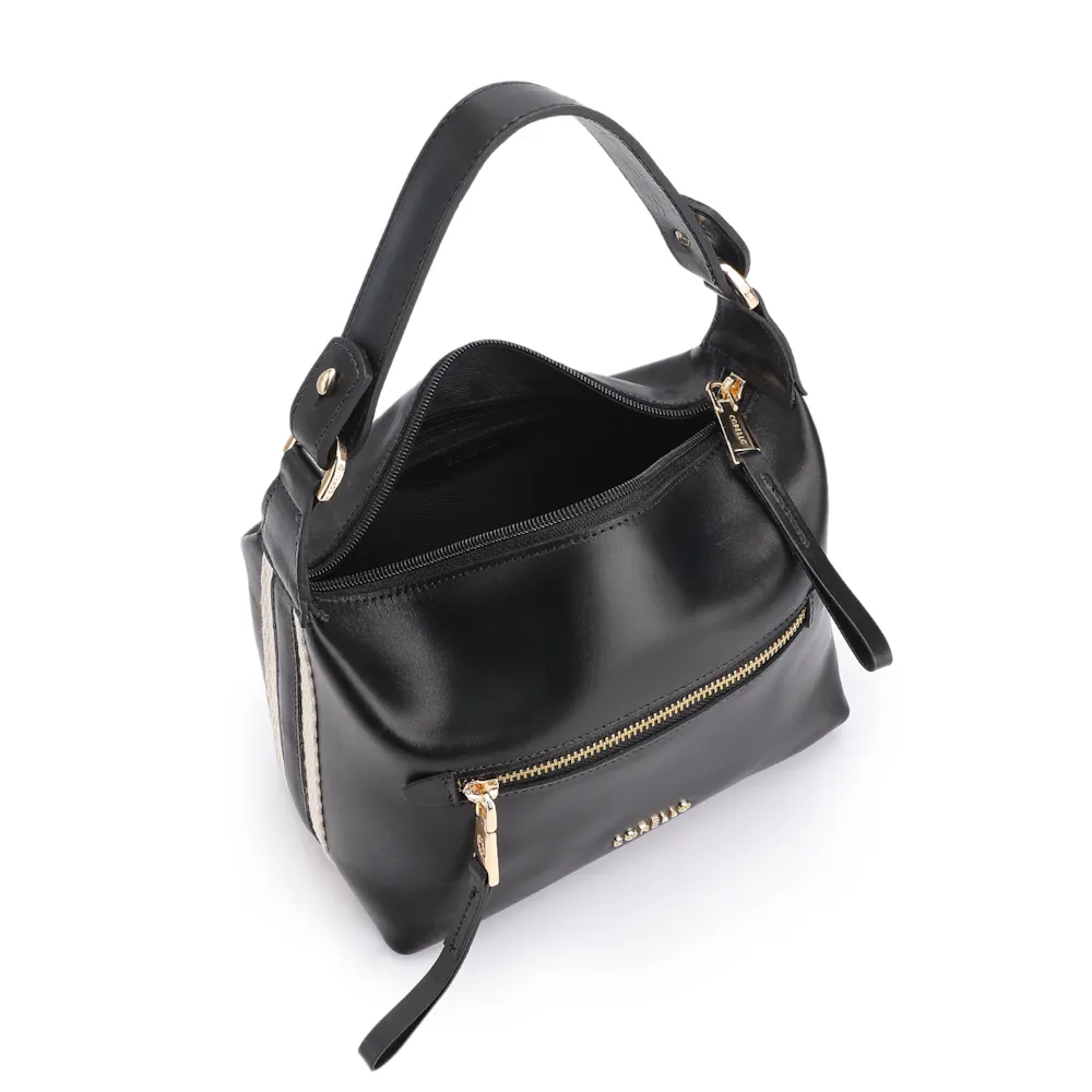 Bolsa De Mão Couro Preto - imagem 4