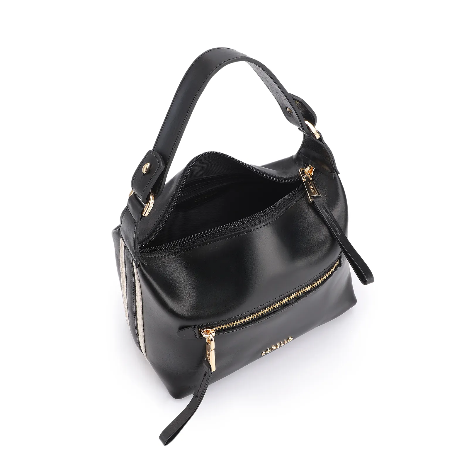 Bolsa De Mão Couro Preto