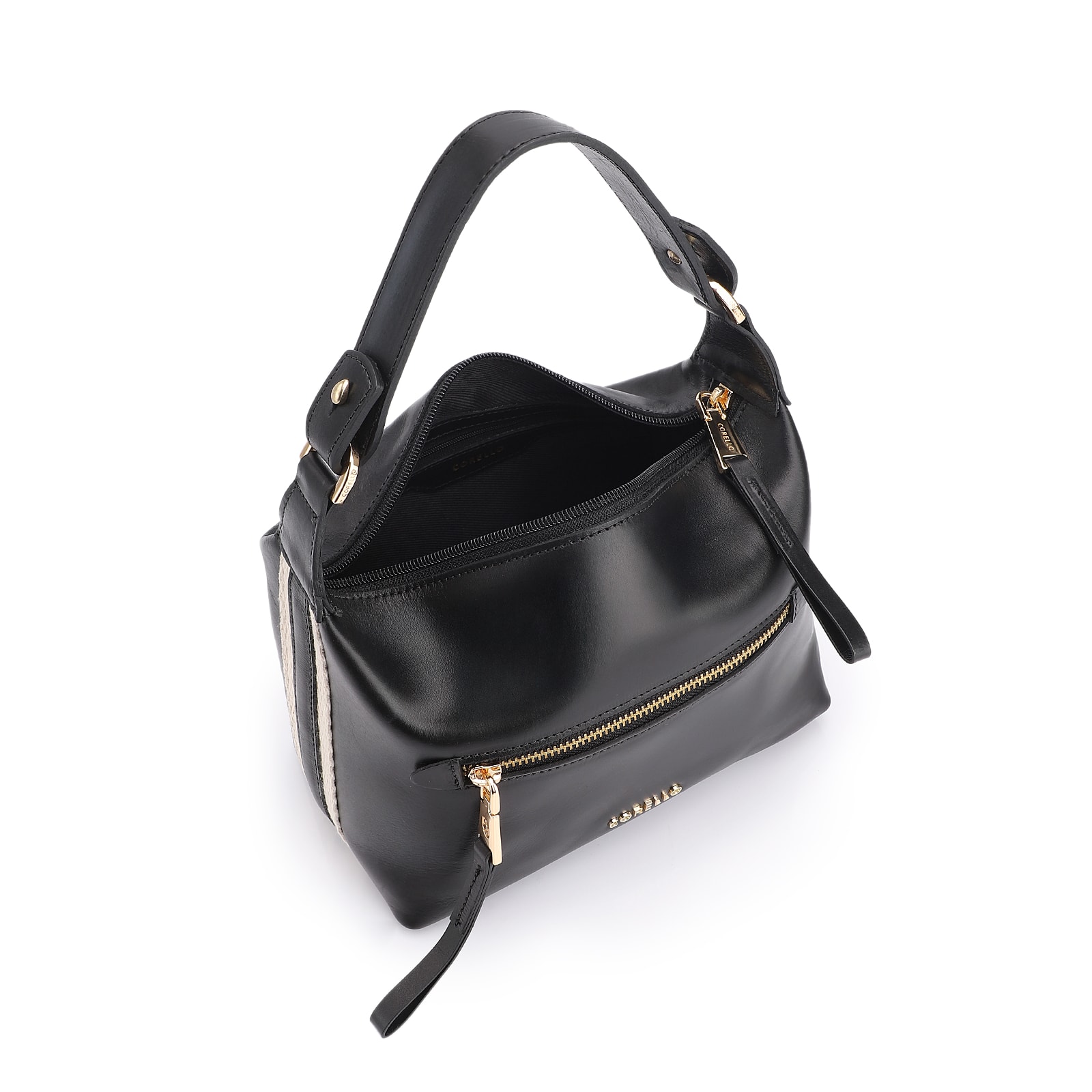 Bolsa De Mão Couro Preto