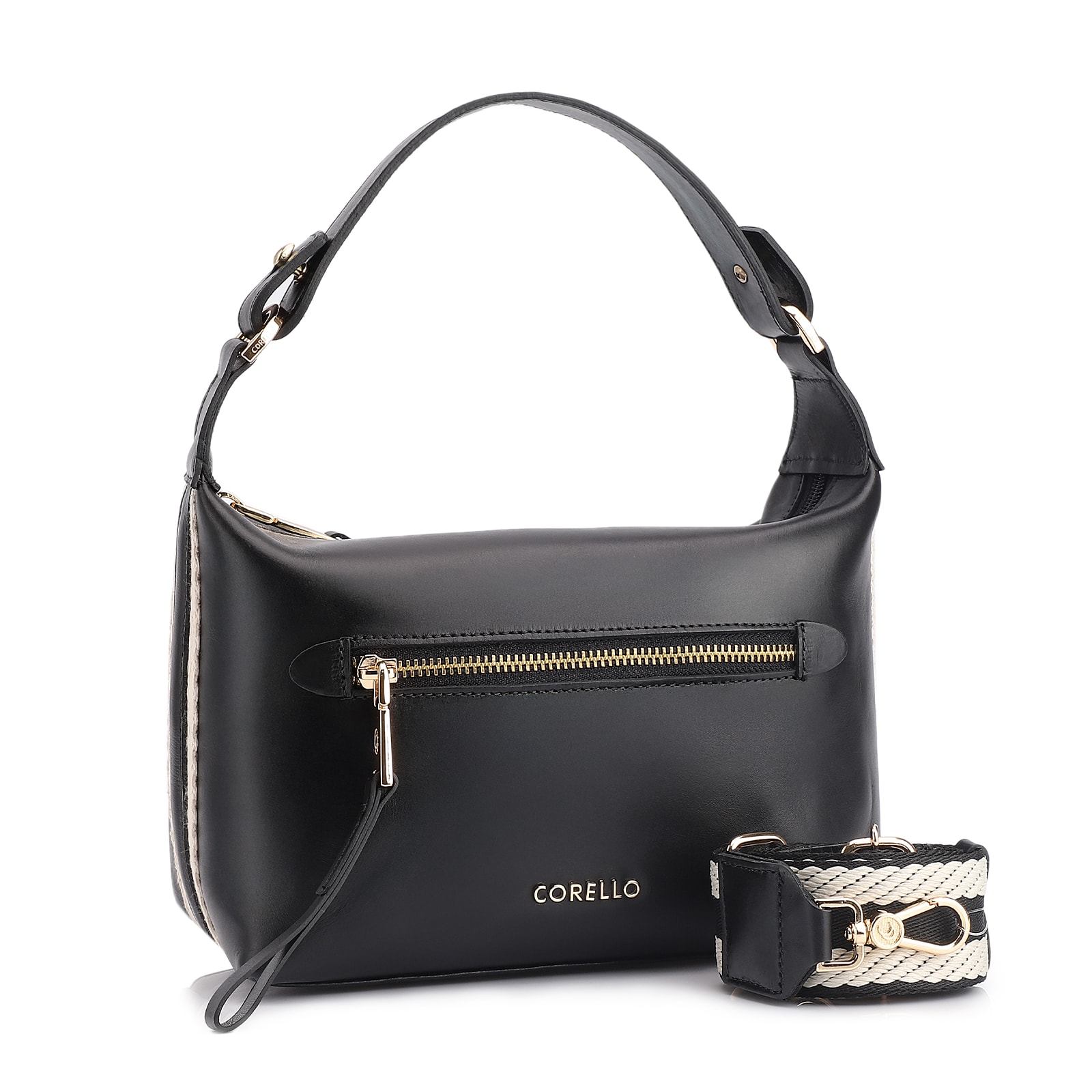 Bolsa De Mão Couro Preto