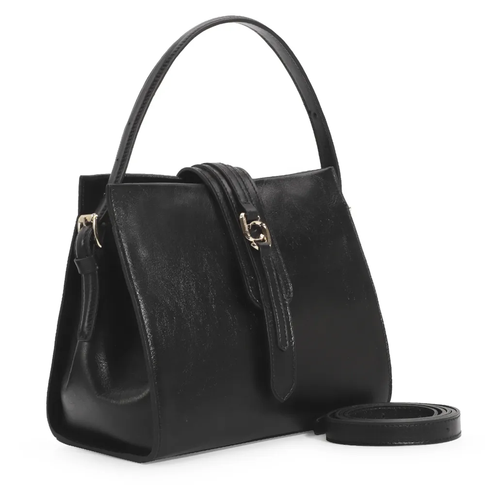 Bolsa De Mão Couro Preto - imagem 3