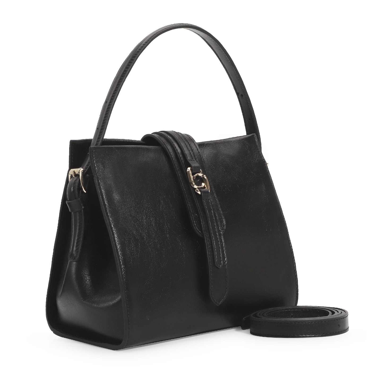 Bolsa De Mão Couro Preto