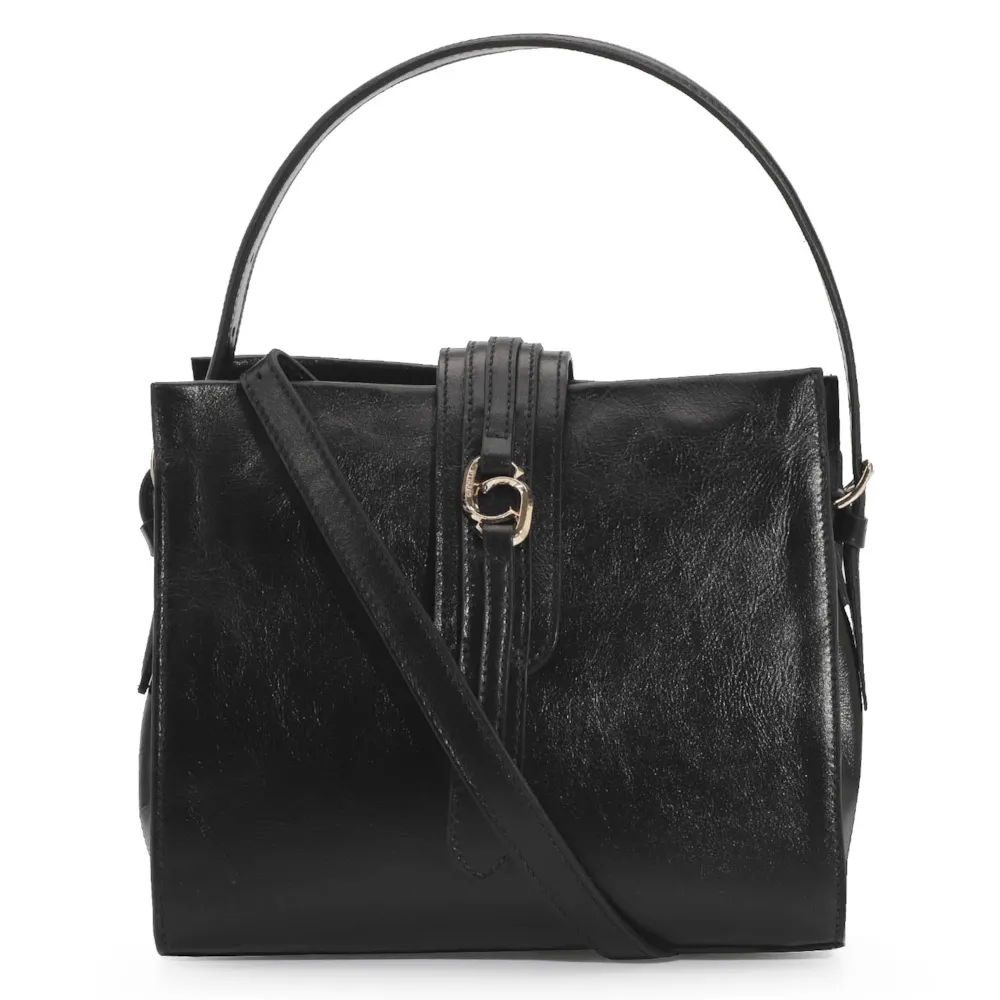 Bolsa De Mão Couro Preto