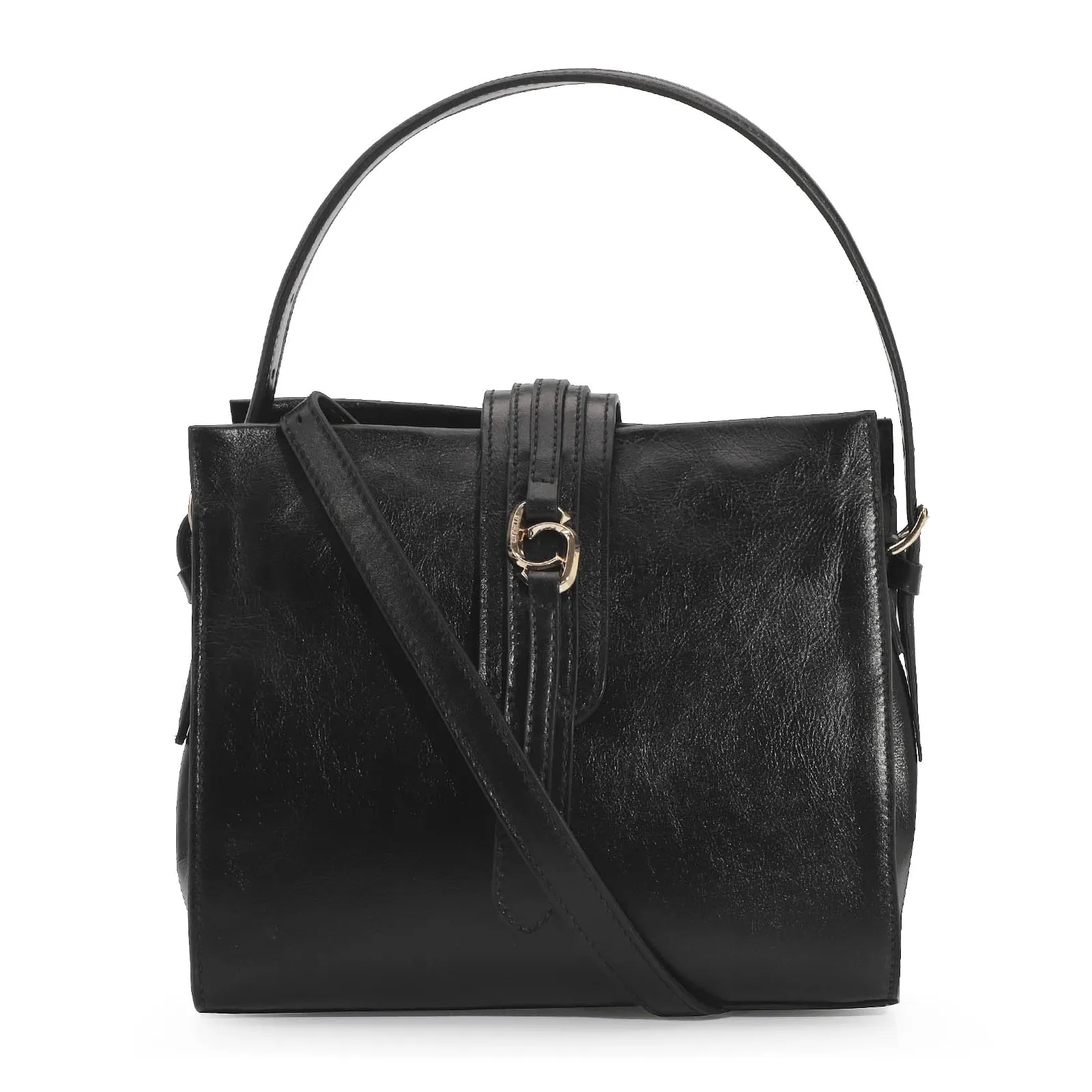 Bolsa De Mão Couro Preto