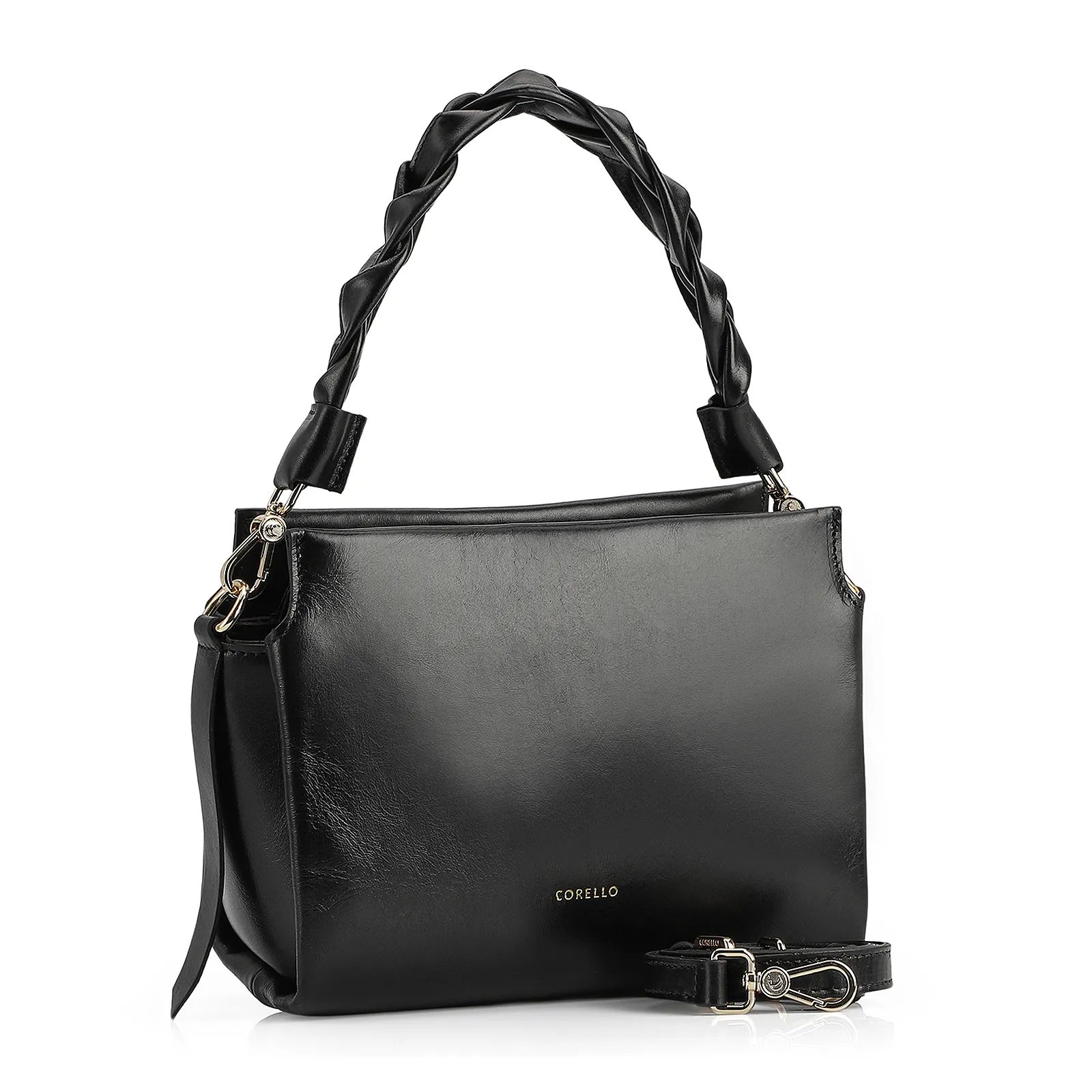 Bolsa De Mão Couro Preto