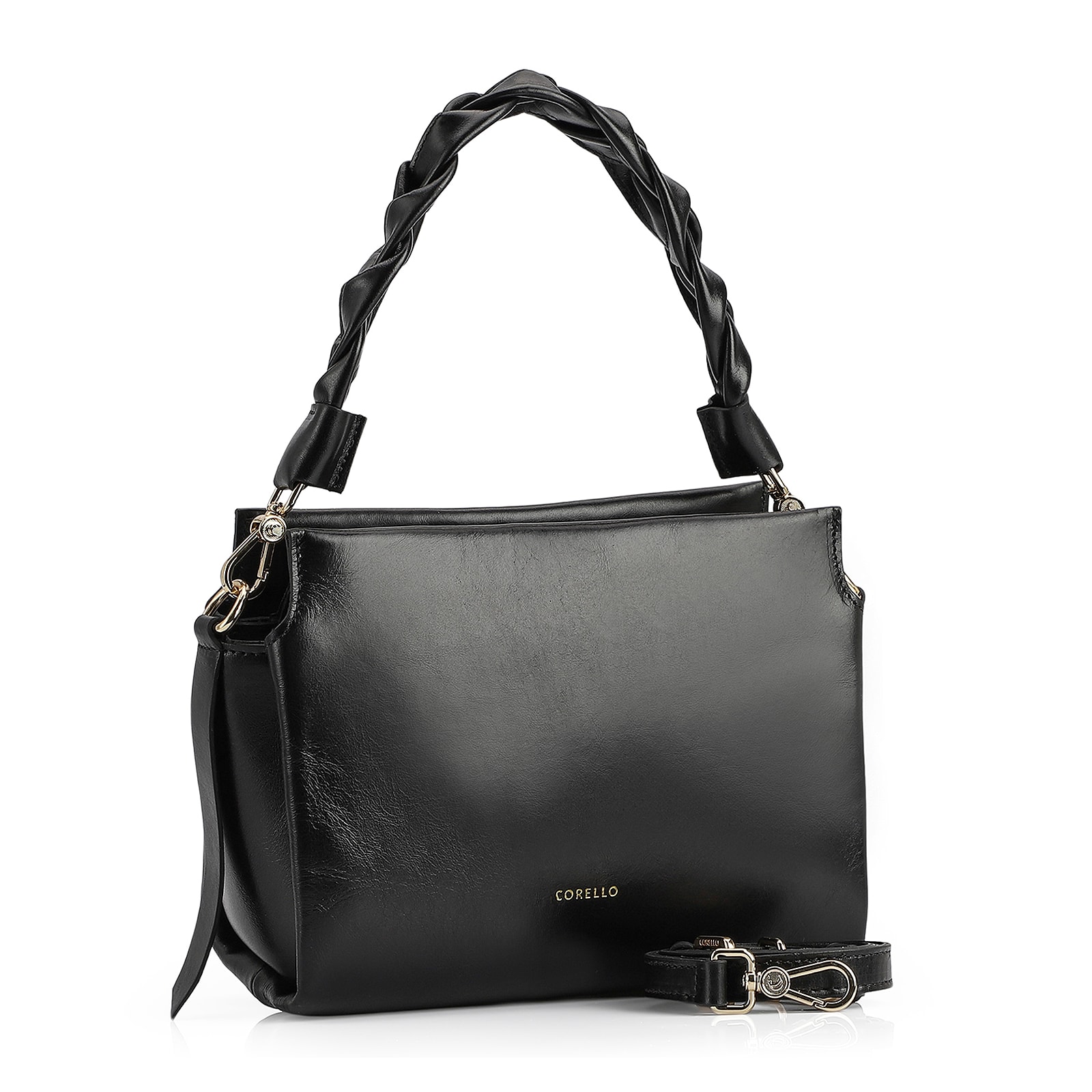 Bolsa De Mão Couro Preto