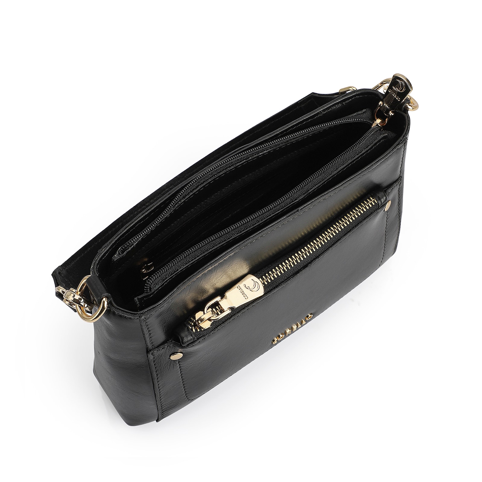 Bolsa De Mão Couro Preto