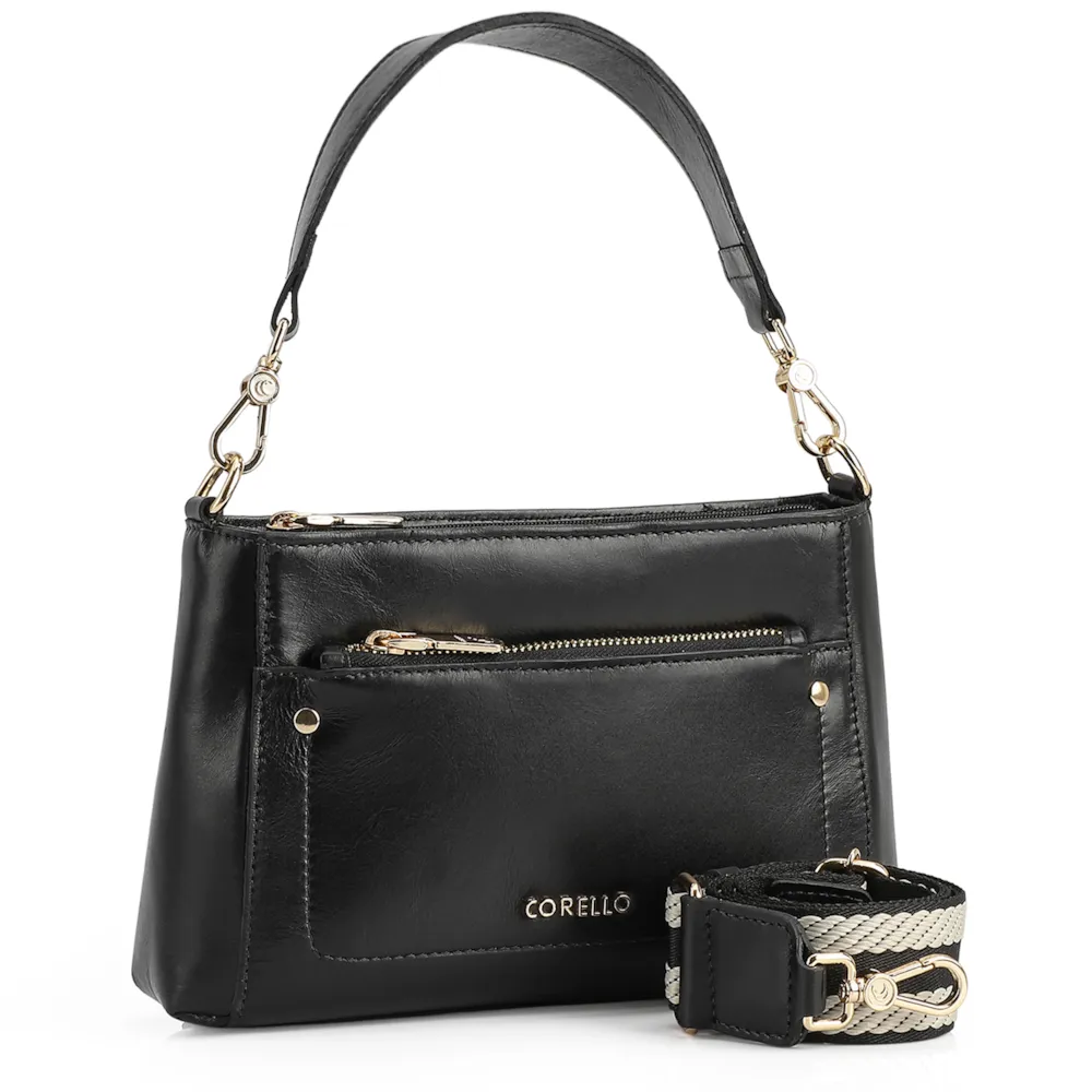 Bolsa De Mão Couro Preto - imagem 2