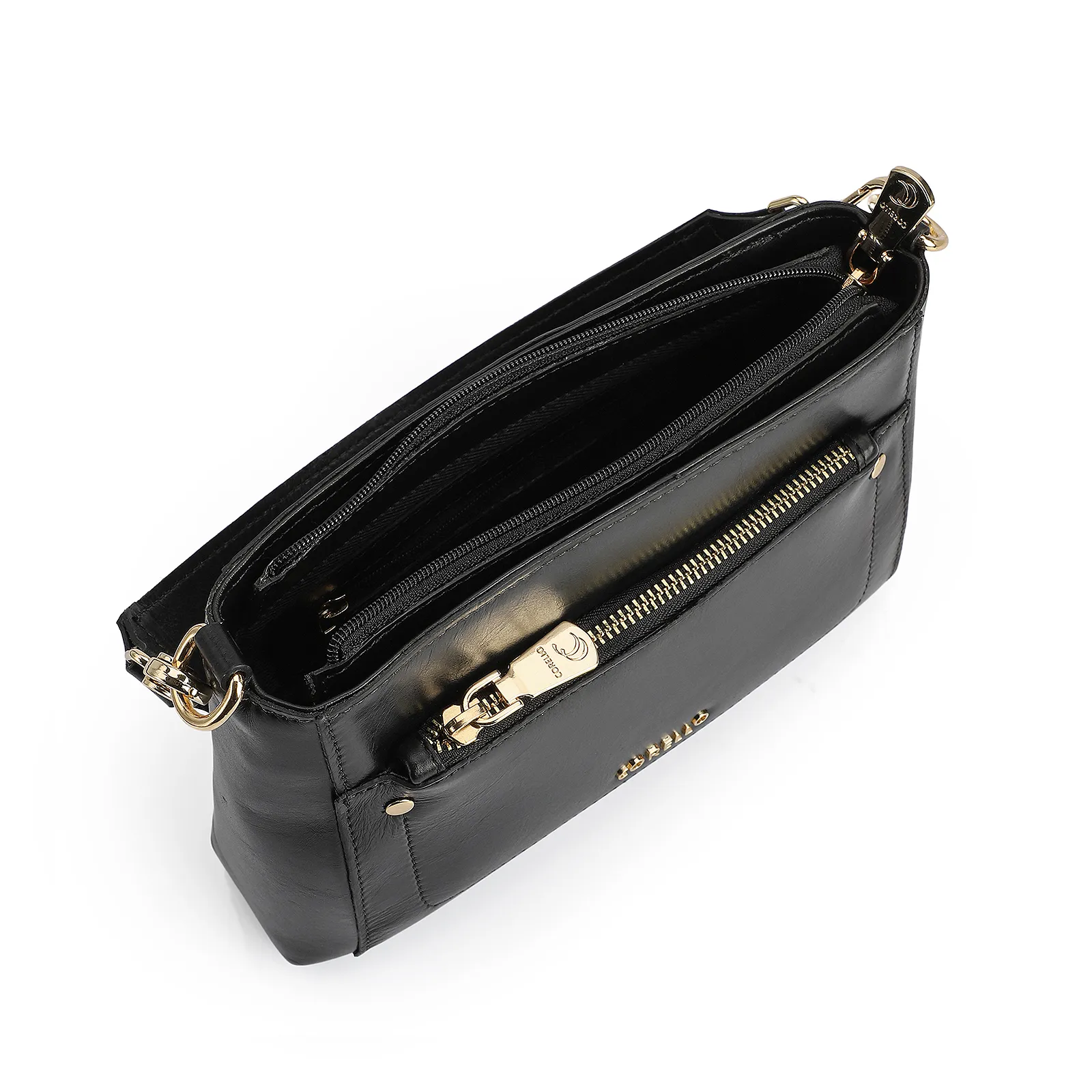 Bolsa De Mão Couro Preto