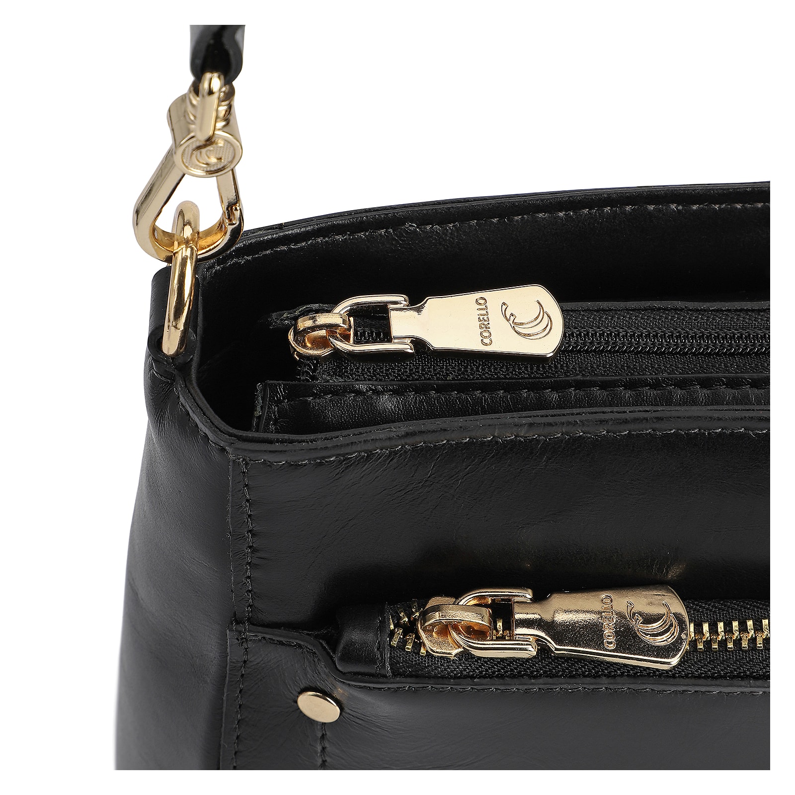 Bolsa De Mão Couro Preto
