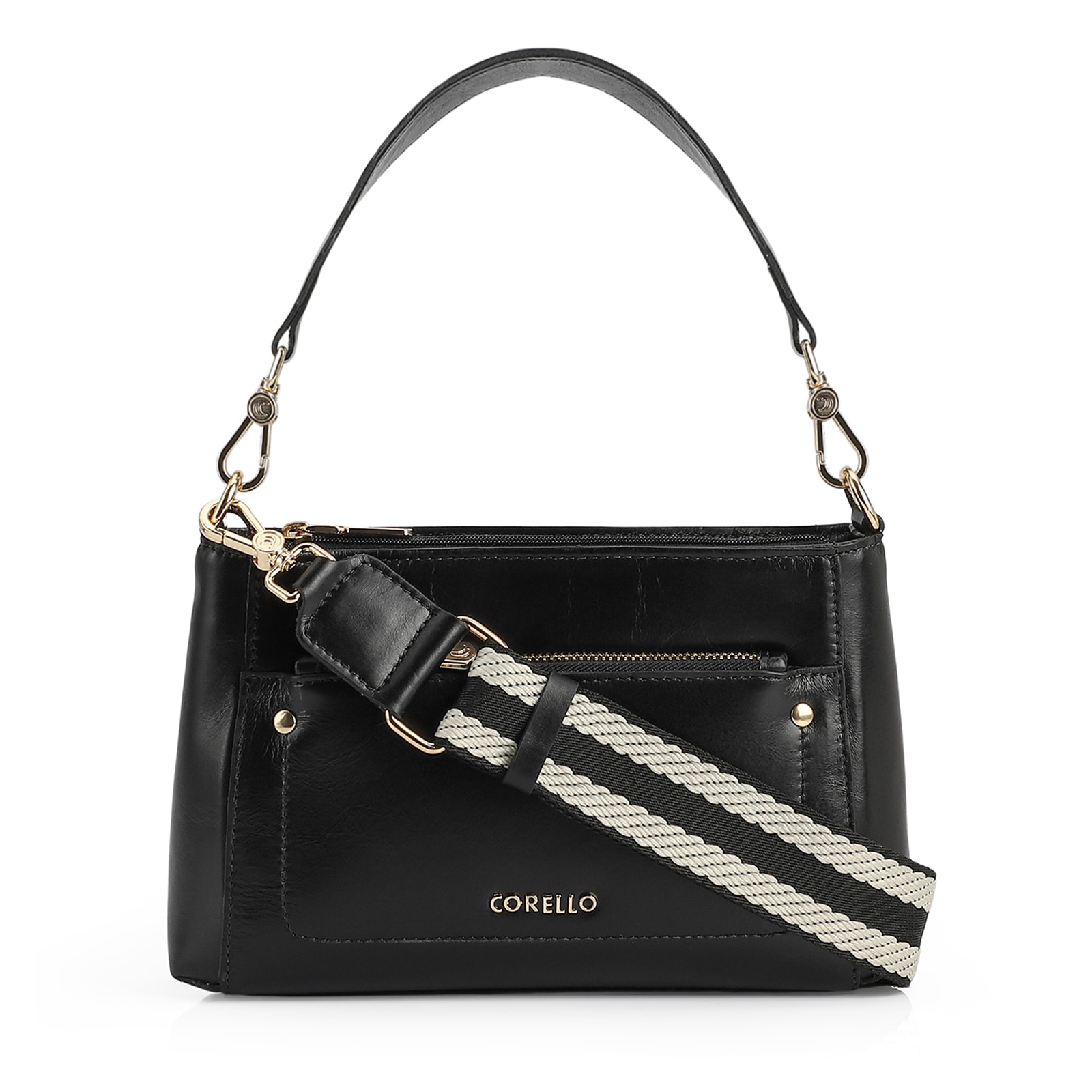 Bolsa De Mão Couro Preto