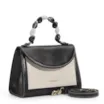 Bolsa De Mão Couro Preto/Couro Nuvem - imagem 2