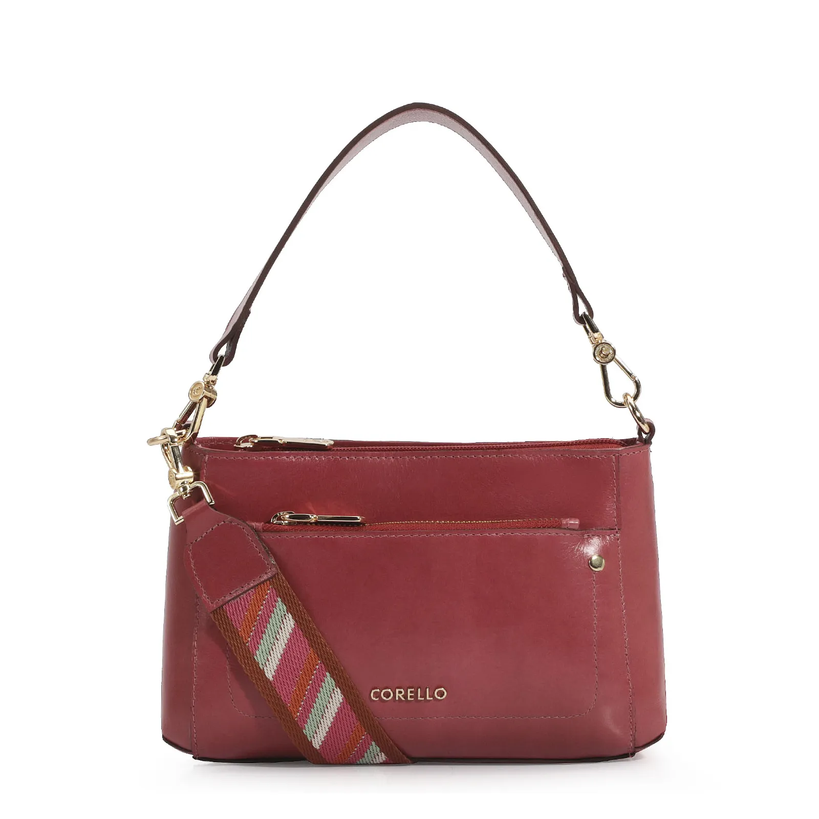 Bolsa De Mão Couro Rosa