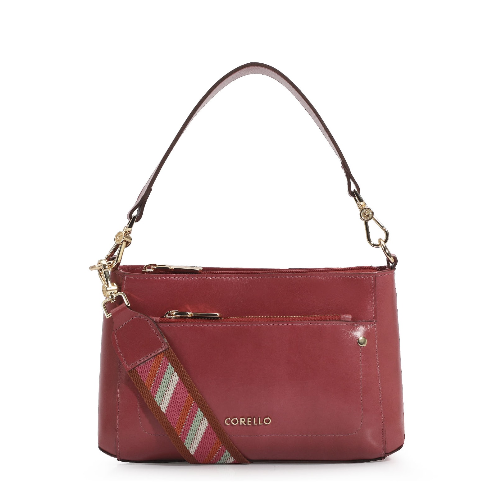 Bolsa De Mão Couro Rosa