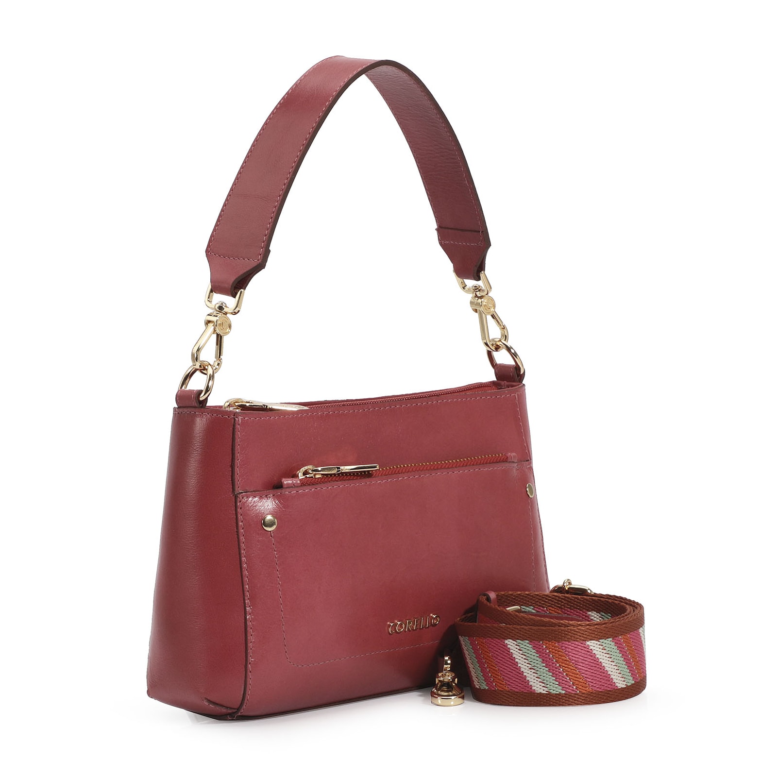 Bolsa De Mão Couro Rosa