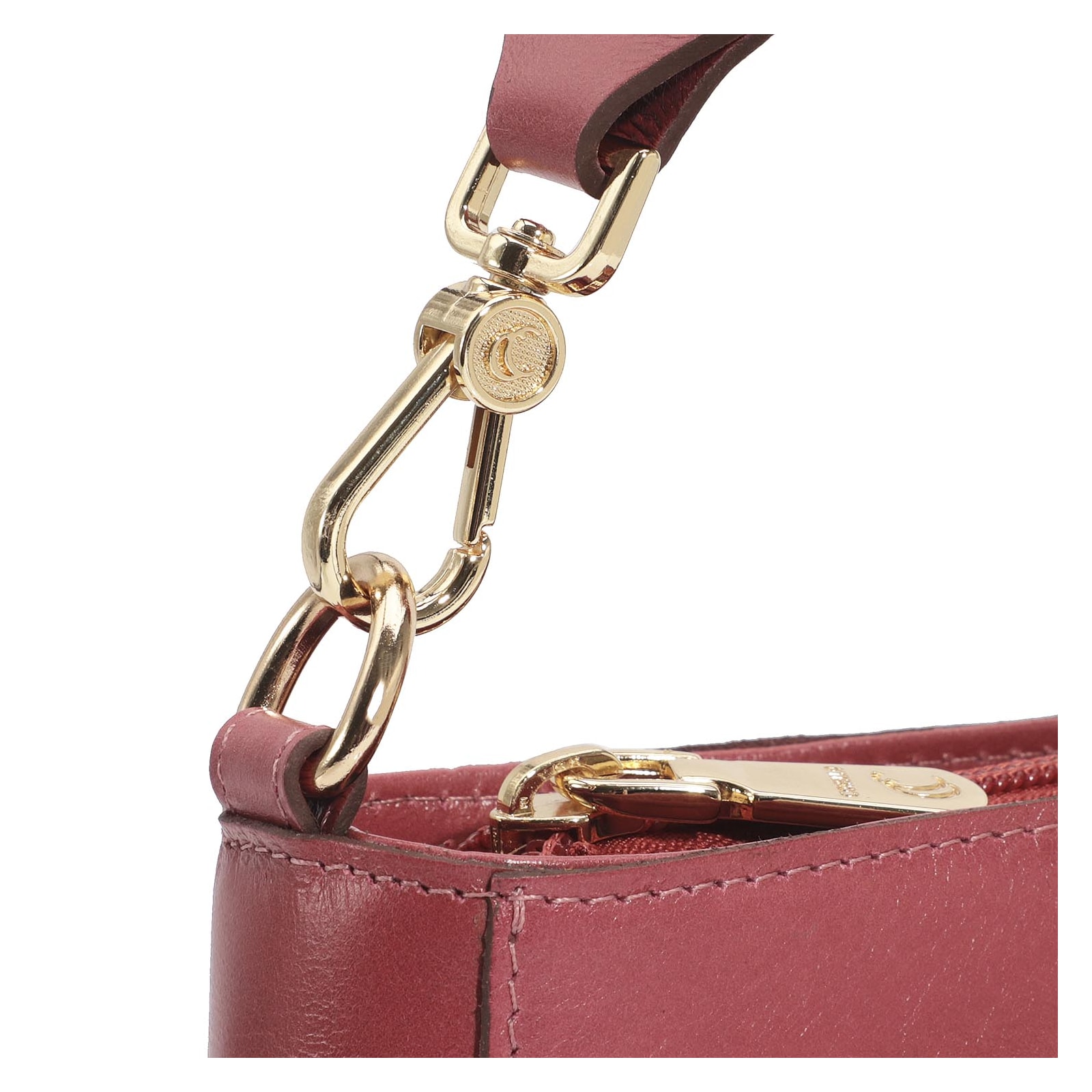 Bolsa De Mão Couro Rosa