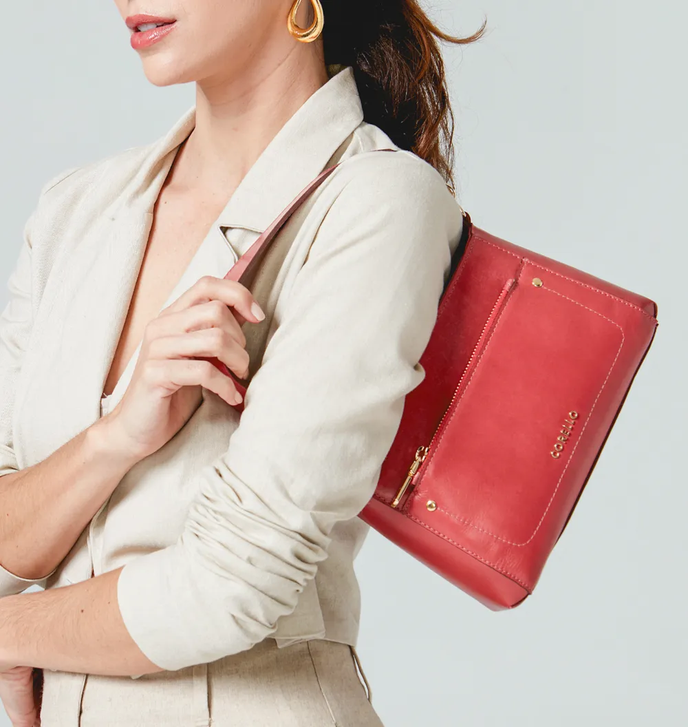 Bolsa De Mão Couro Rosa - imagem 9