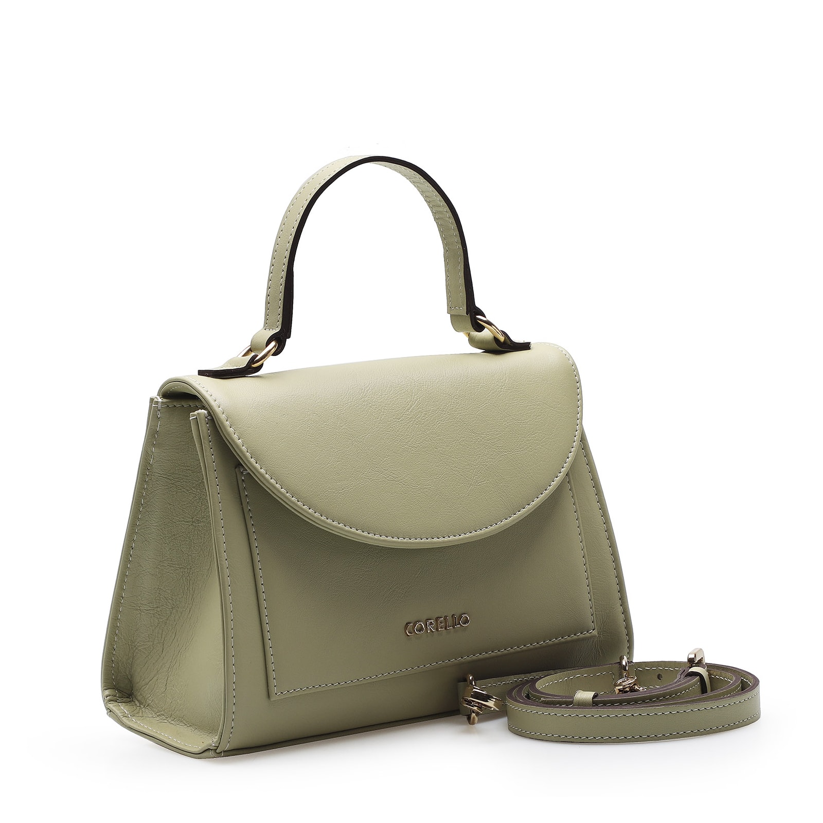 Bolsa De Mão Couro Verde