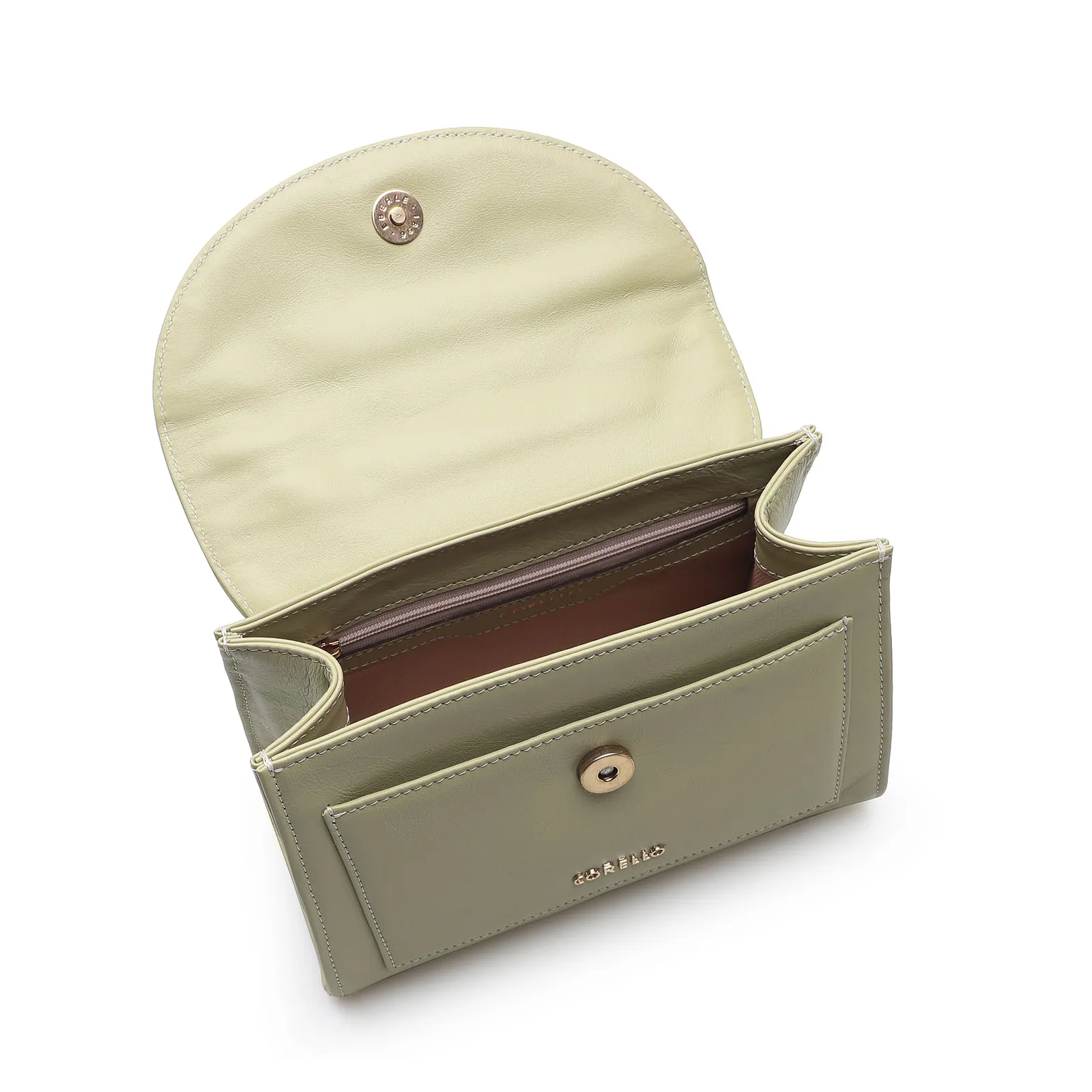 Bolsa De Mão Couro Verde