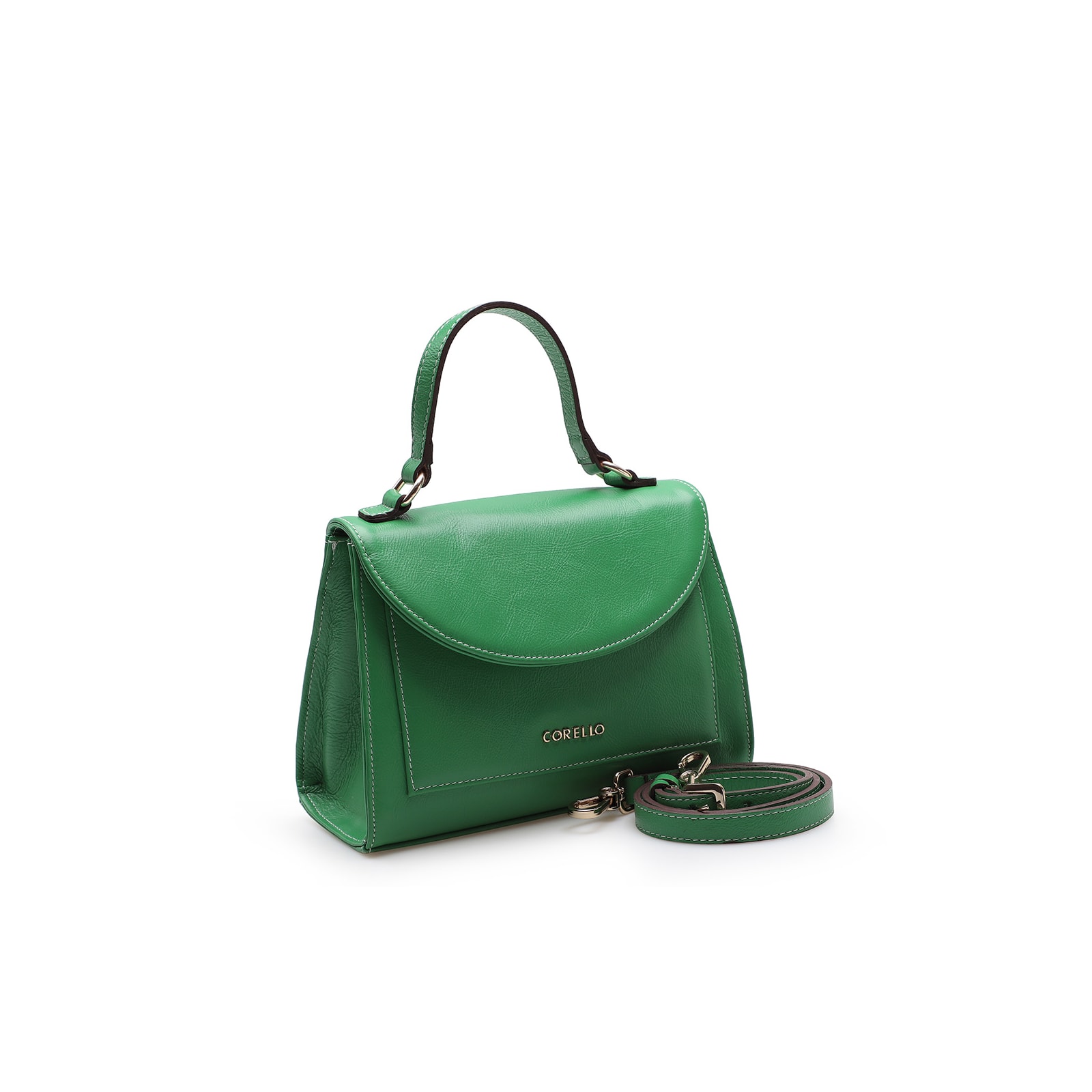 Bolsa De Mão Couro Verde