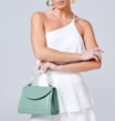 Bolsa De Mão Couro Verde - imagem 2