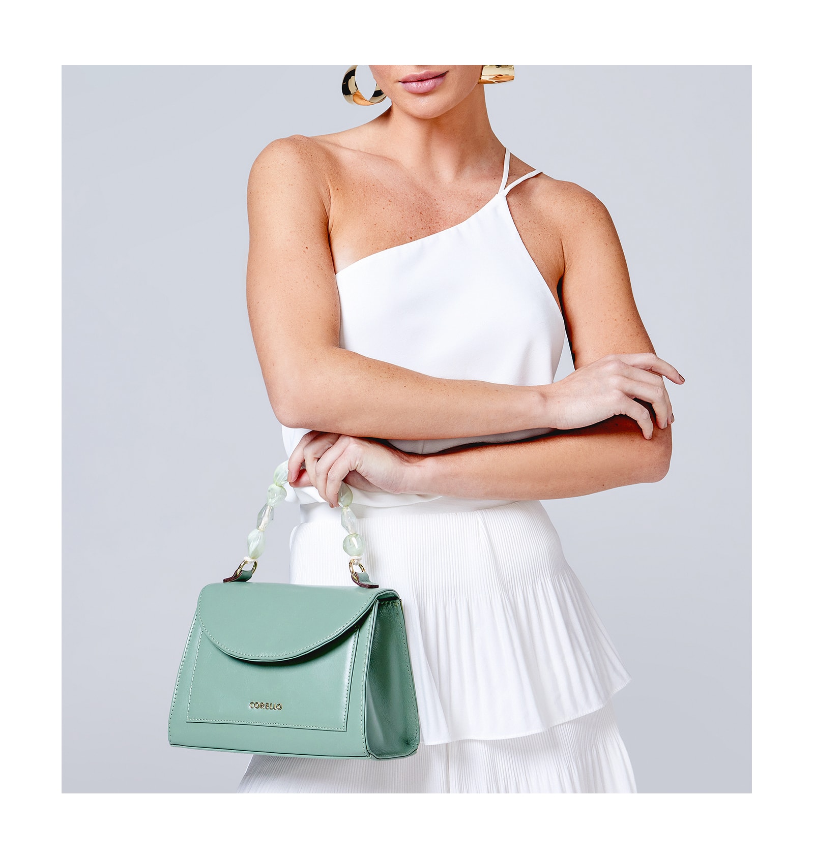 Bolsa De Mão Couro Verde